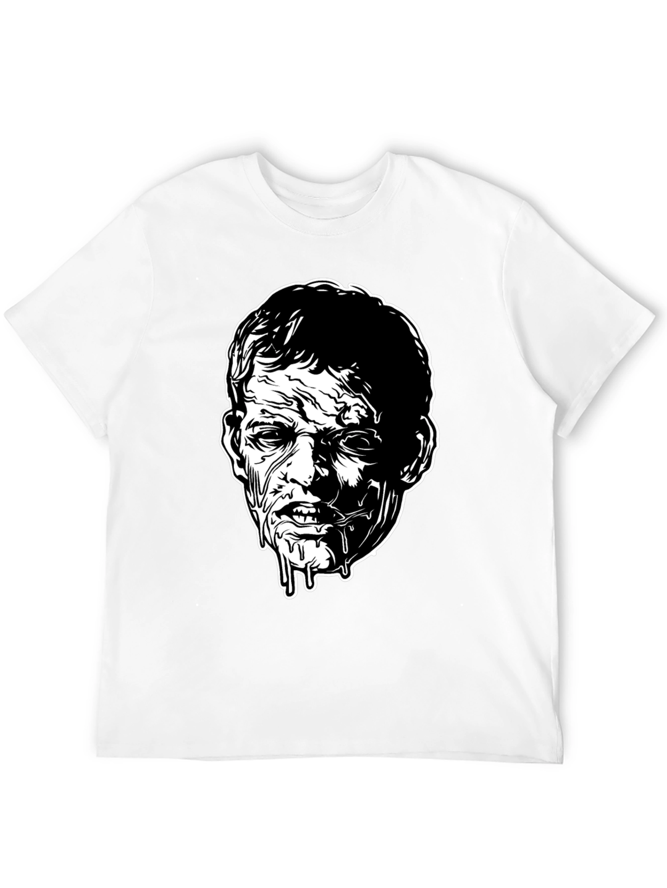 Zombie Face Graphic Tee - Black
