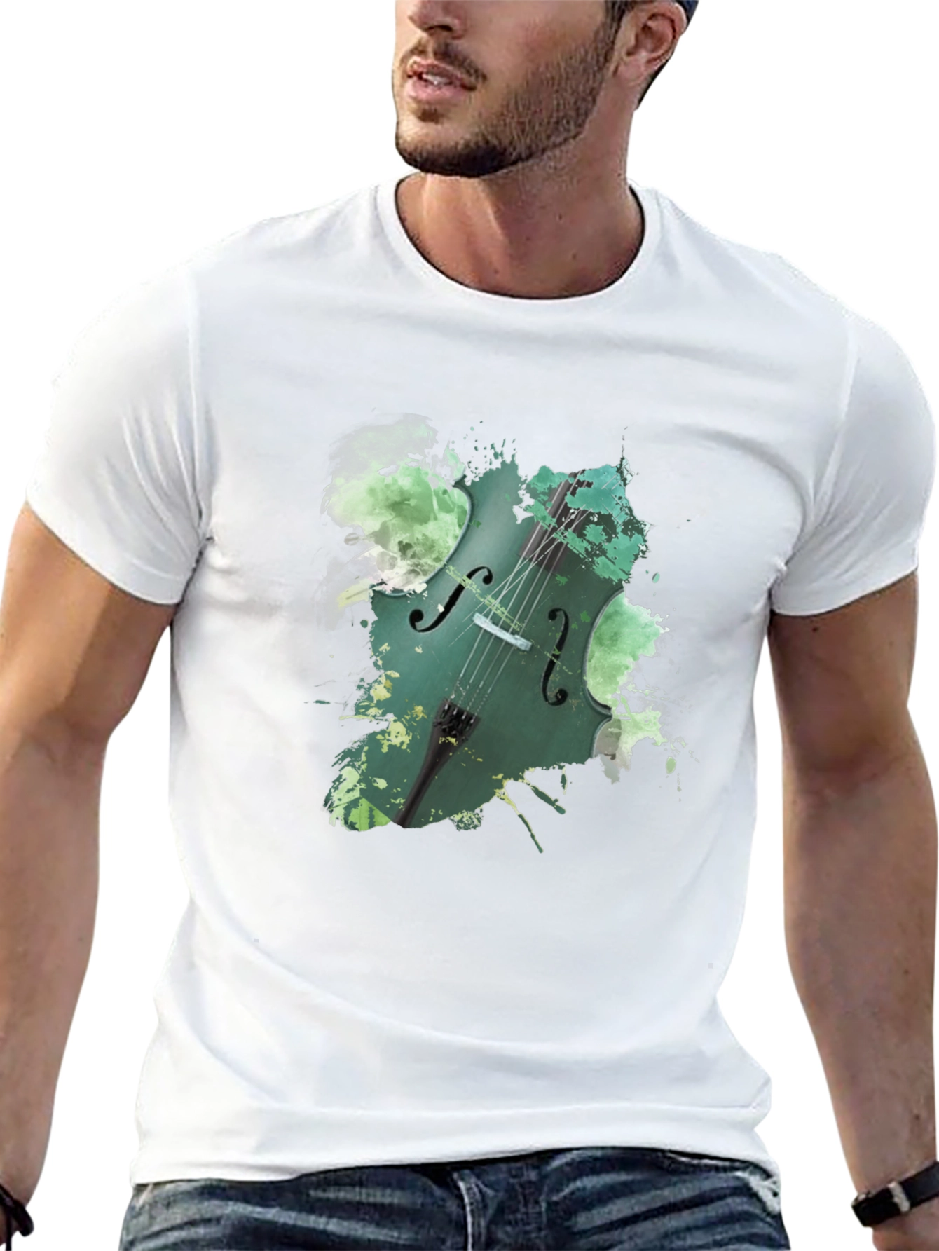 Cello Splash Graphic Black Tee - Musicians Style
