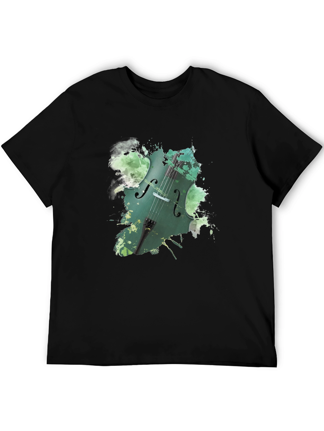 Cello Splash Graphic Black Tee - Musicians Style