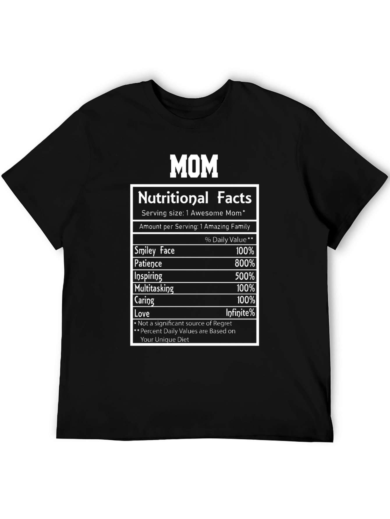 Nutritional Facts Mom T-Shirt - Awesome Mom Gift