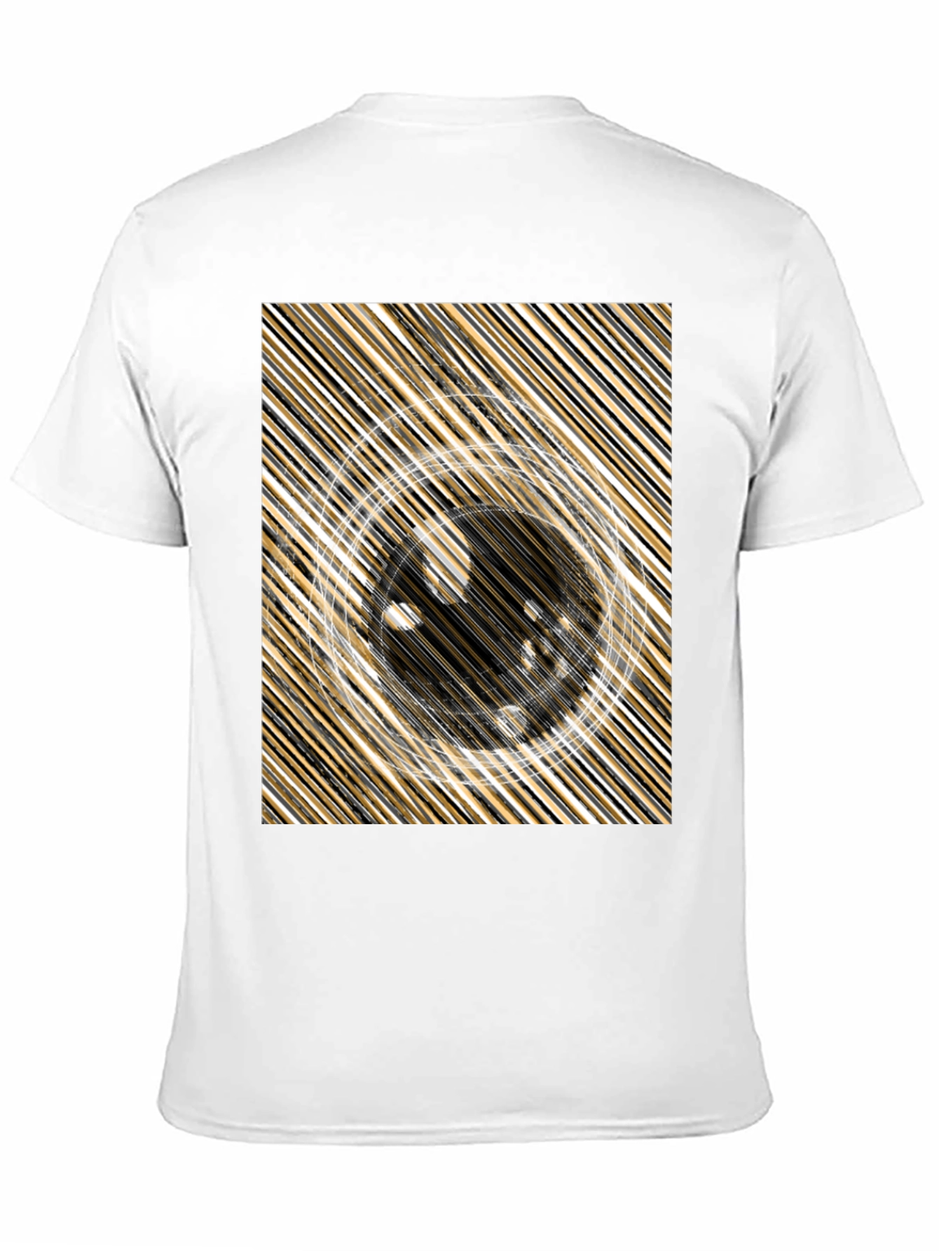 Abstract Design Black Crew Neck Tee
