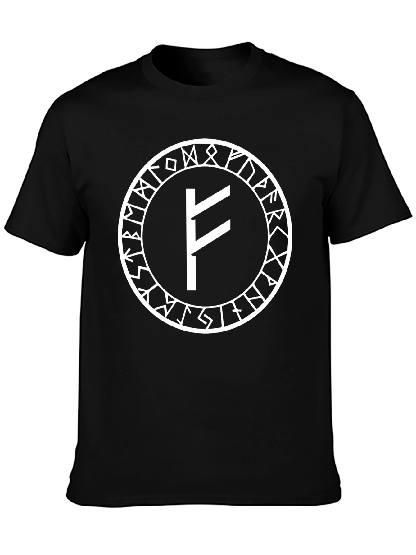 Viking Rune T-Shirt - Black Norse Symbol Design