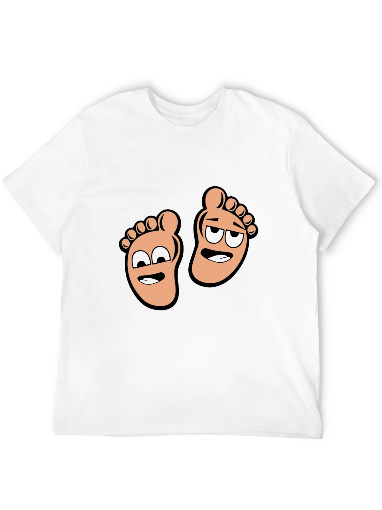 Cartoon Feet Graphic T-Shirt - Black