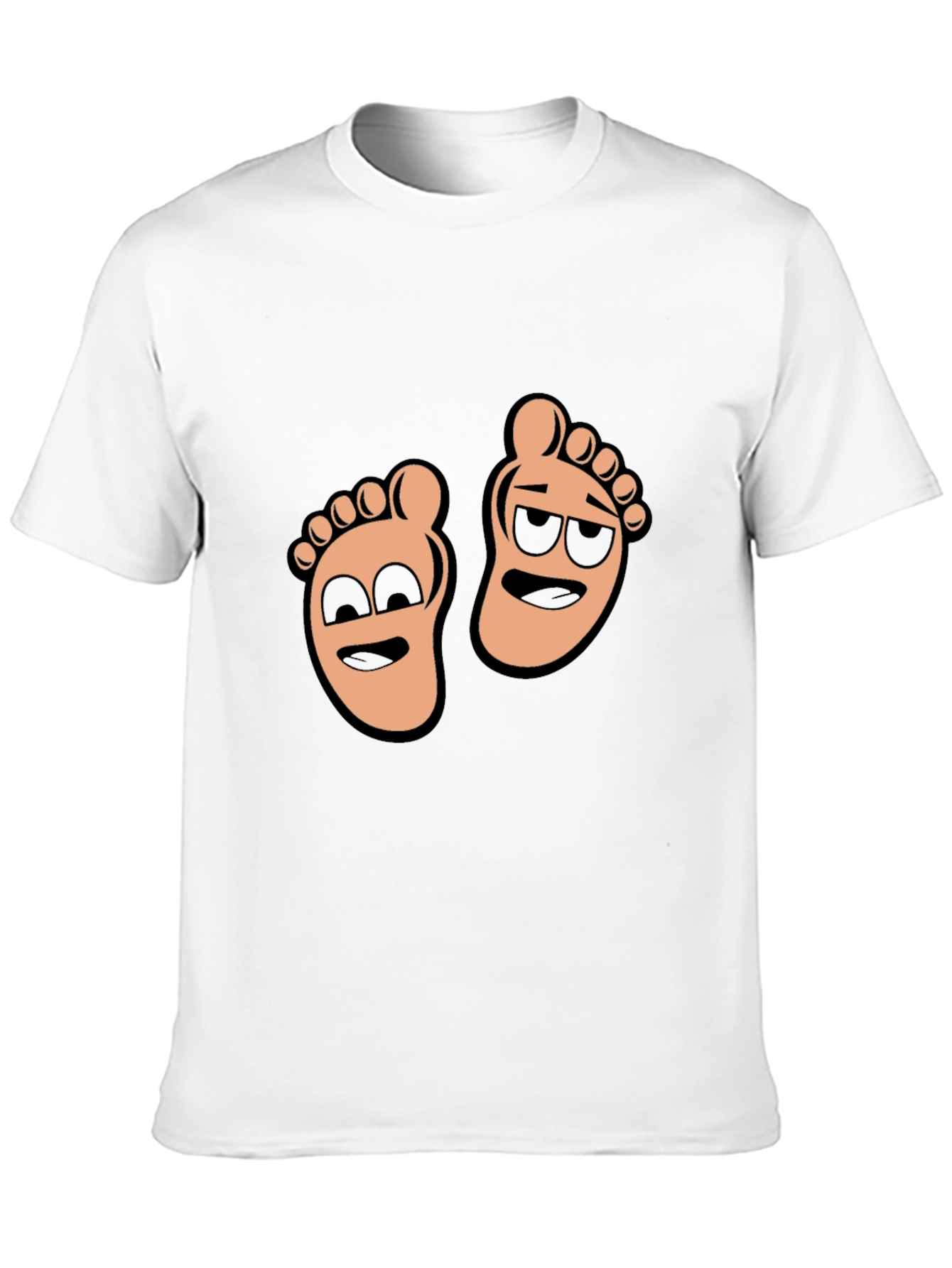 Cartoon Feet Graphic T-Shirt - Black