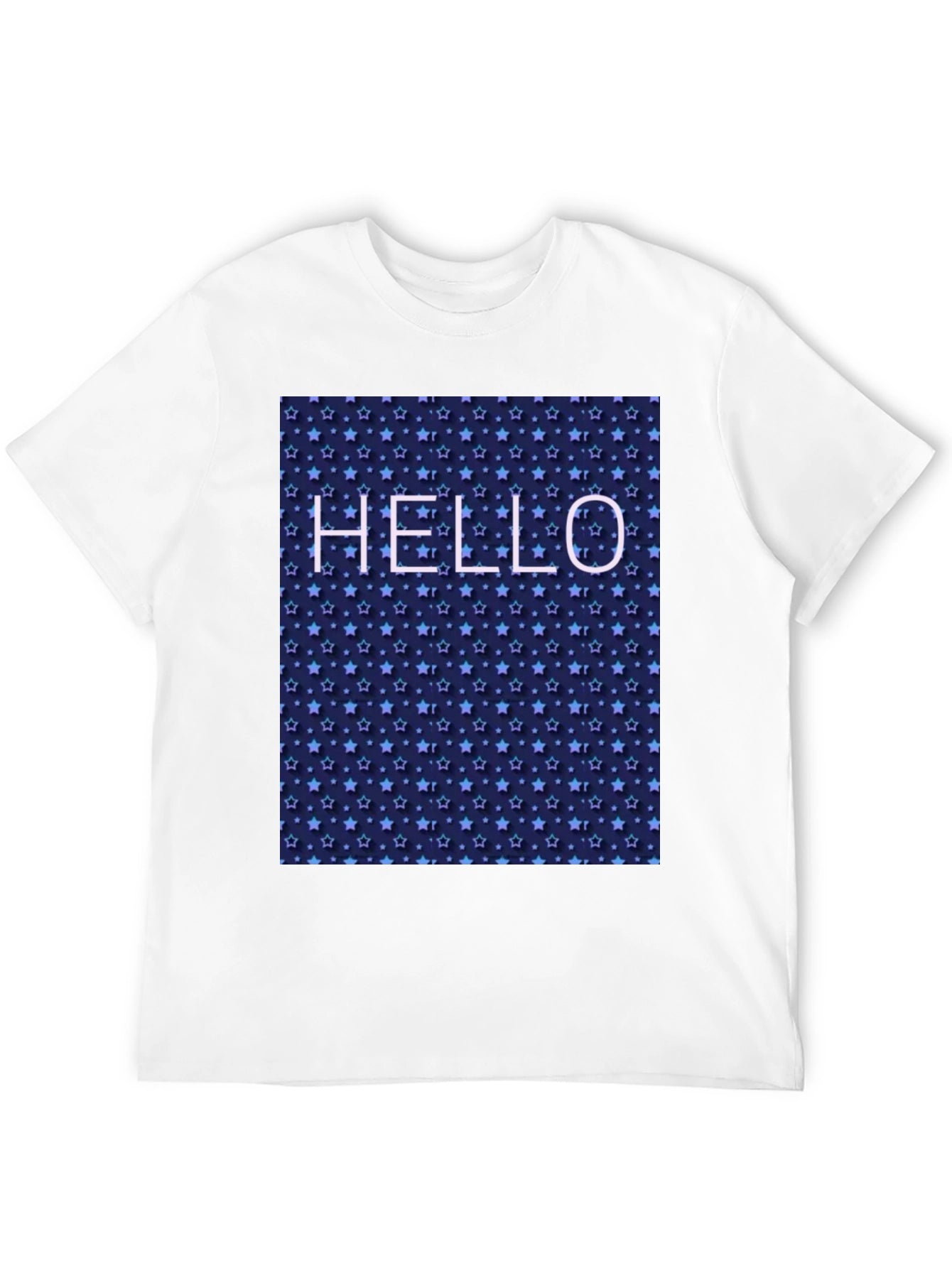 Starry Night Hello Black T-Shirt