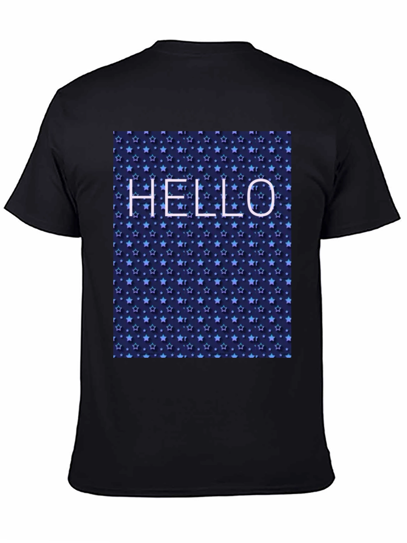 Starry Night Hello Black T-Shirt