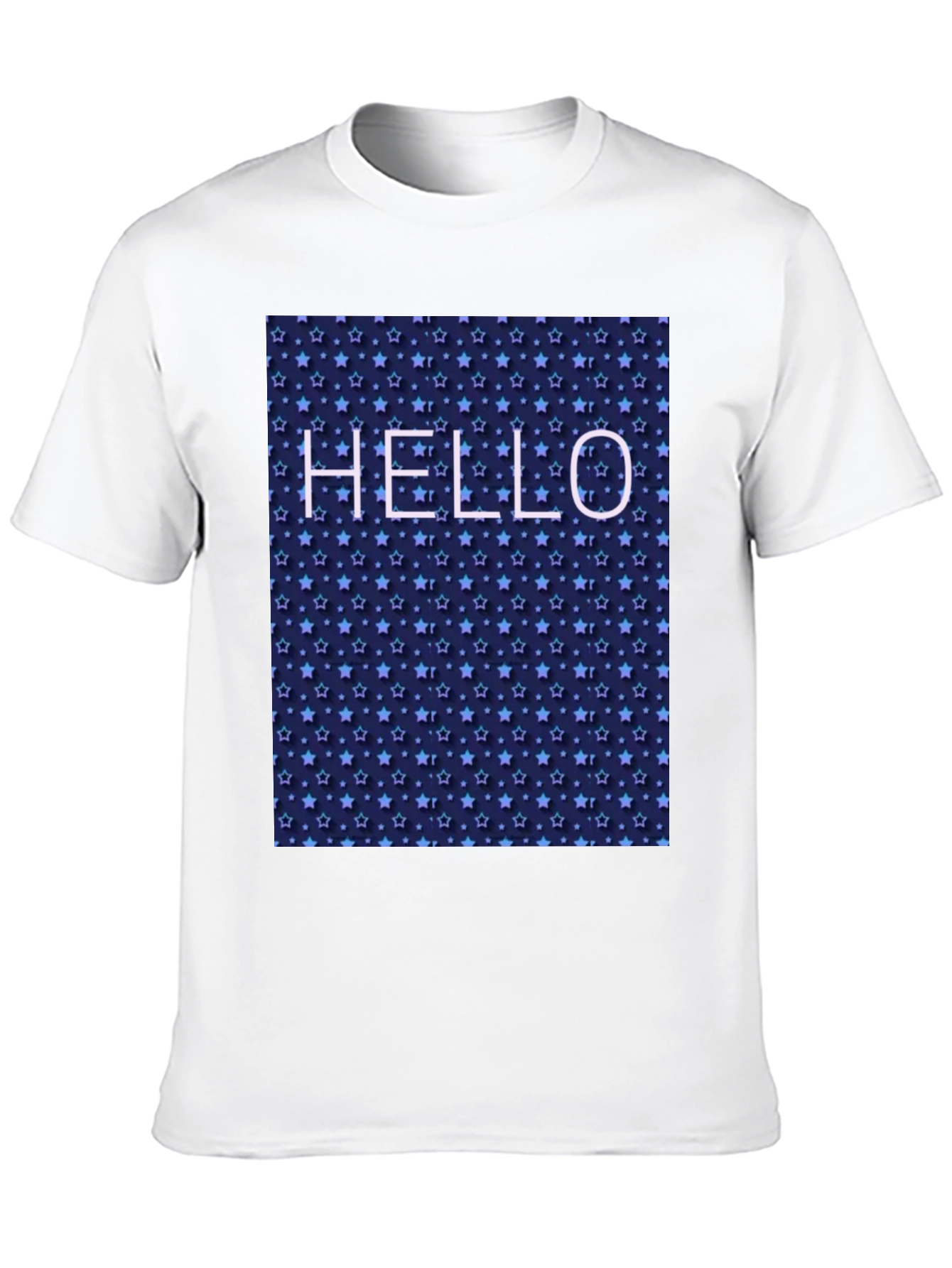 Starry Night Hello Black T-Shirt