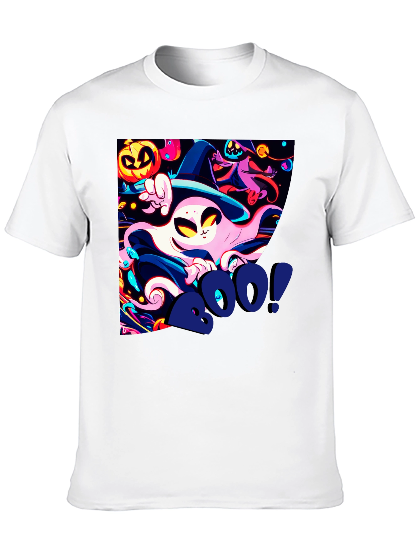 Spooky Halloween Graphic Print Tee - Boo!