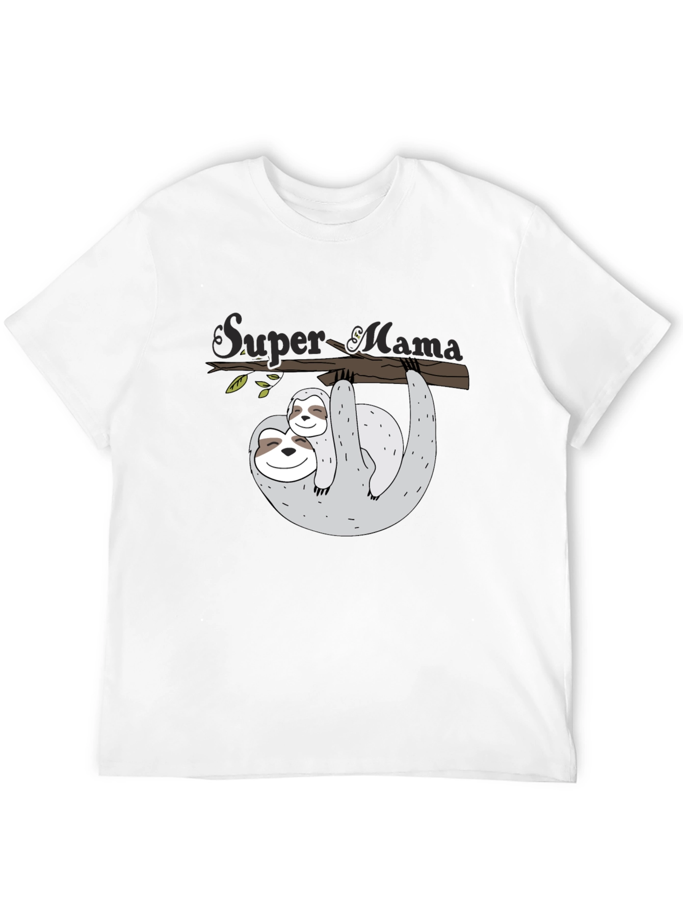 Super Mama Sloth Graphic Tee - Black