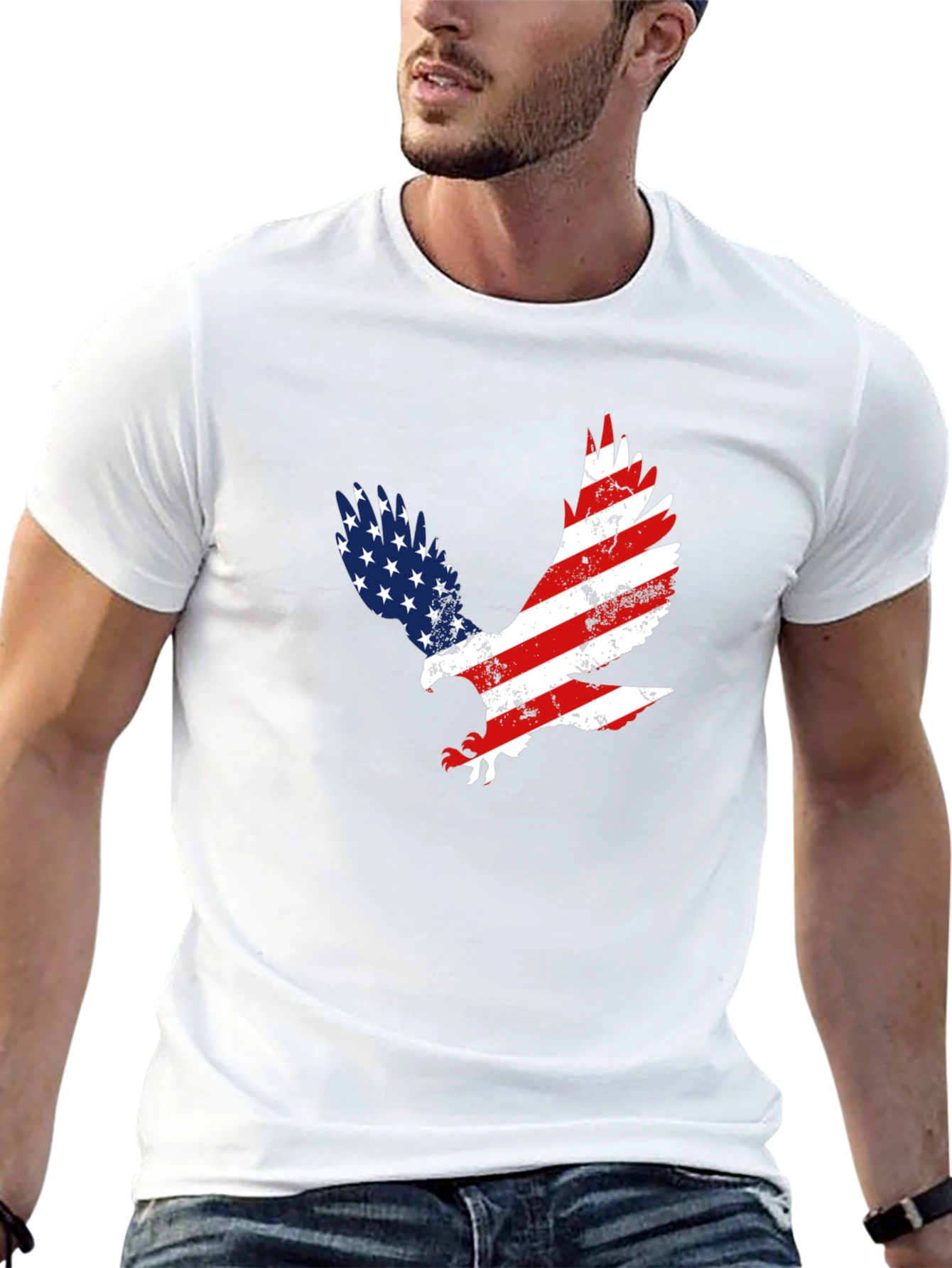 American Flag Eagle Graphic T-Shirt
