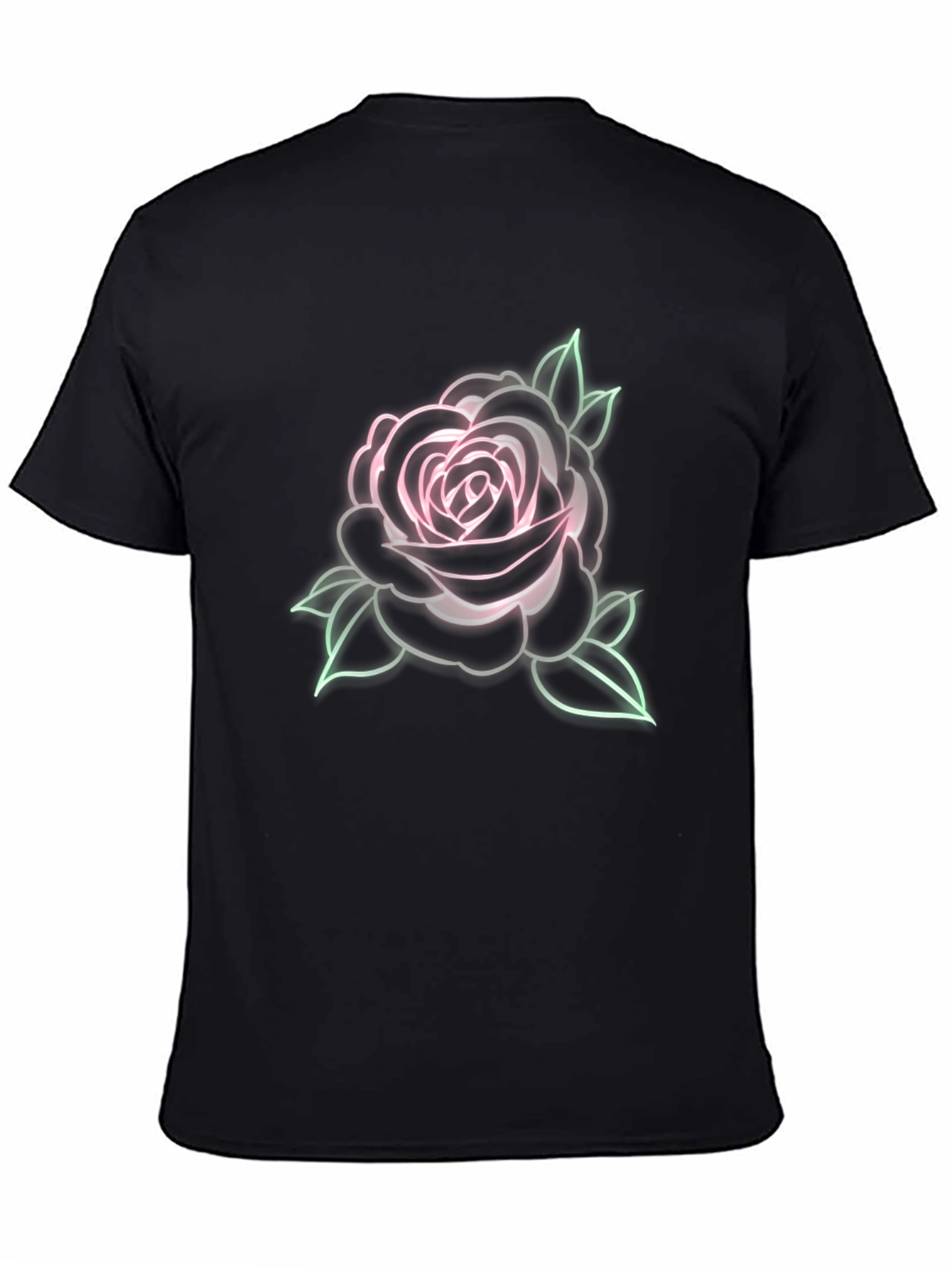 Neon Rose Graphic T-Shirt - Stylish Casual Wear