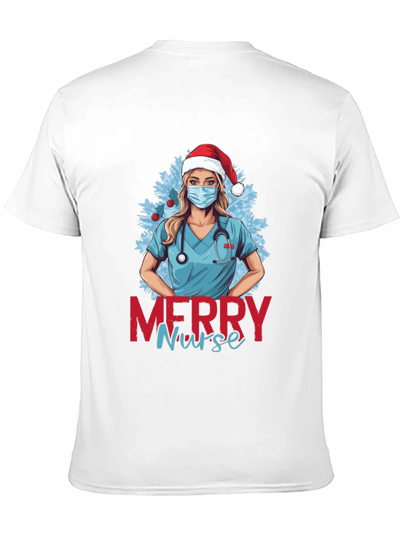 Merry Nurse Christmas Graphic T-Shirt