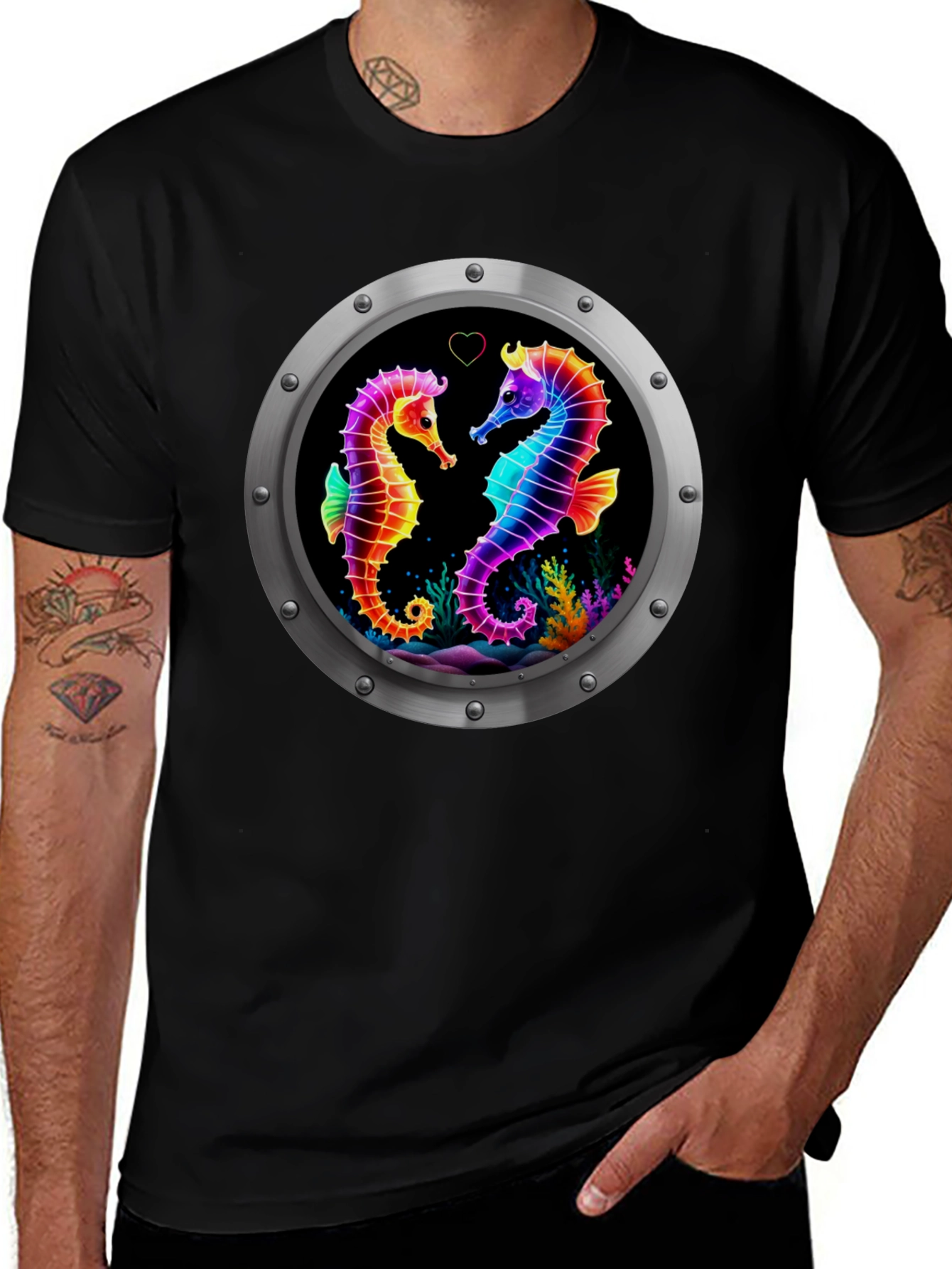 Rainbow Seahorse Love T-Shirt