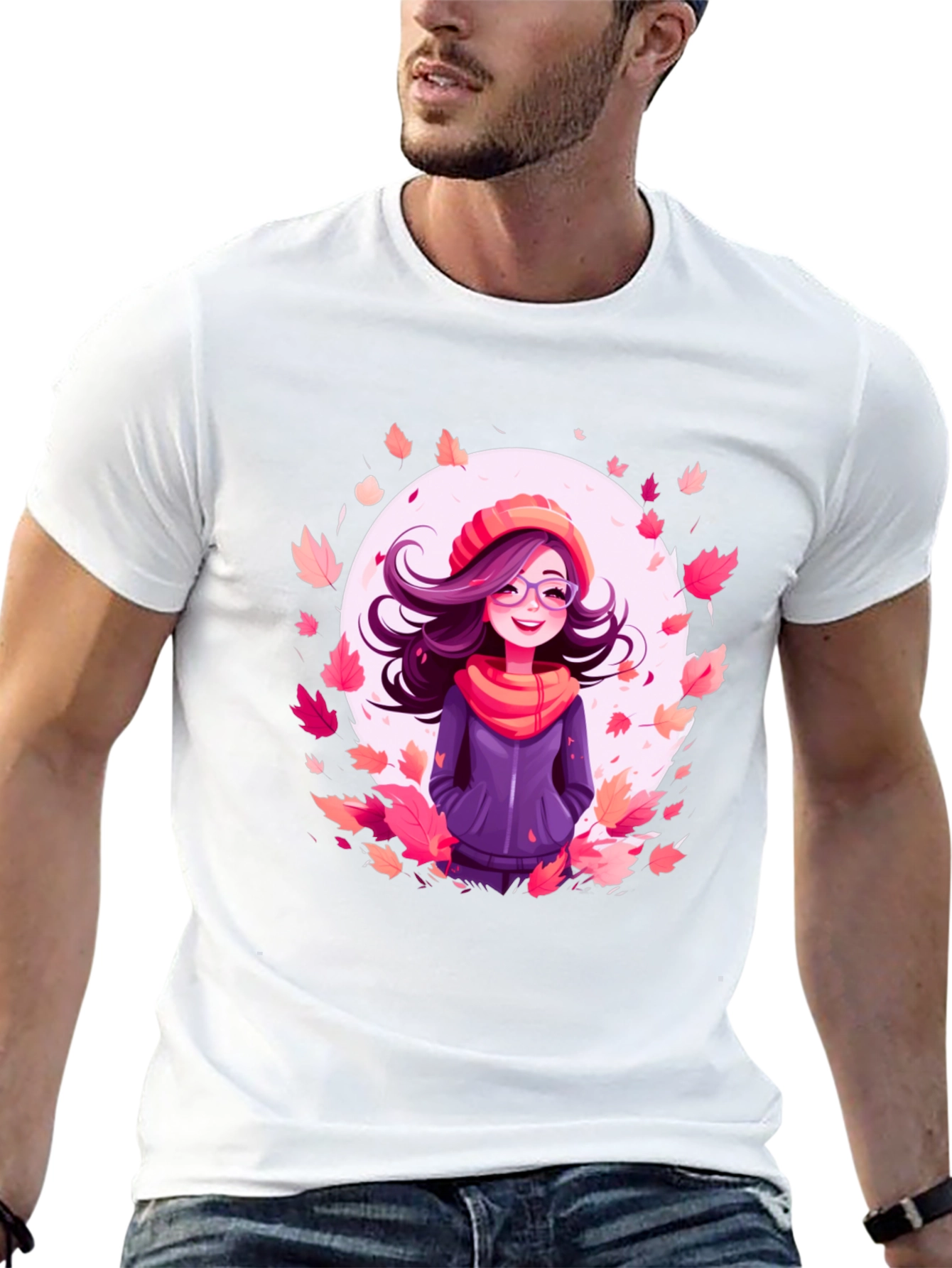 Autumn Girl Graphic Tee - Black T-Shirt
