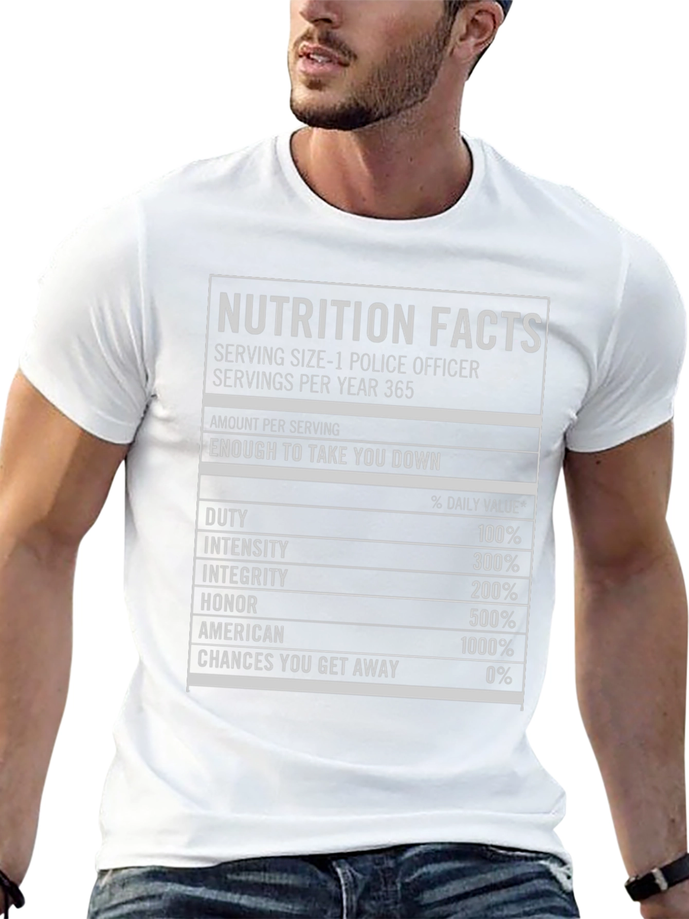 Nutrition Facts Police Officer T-Shirt