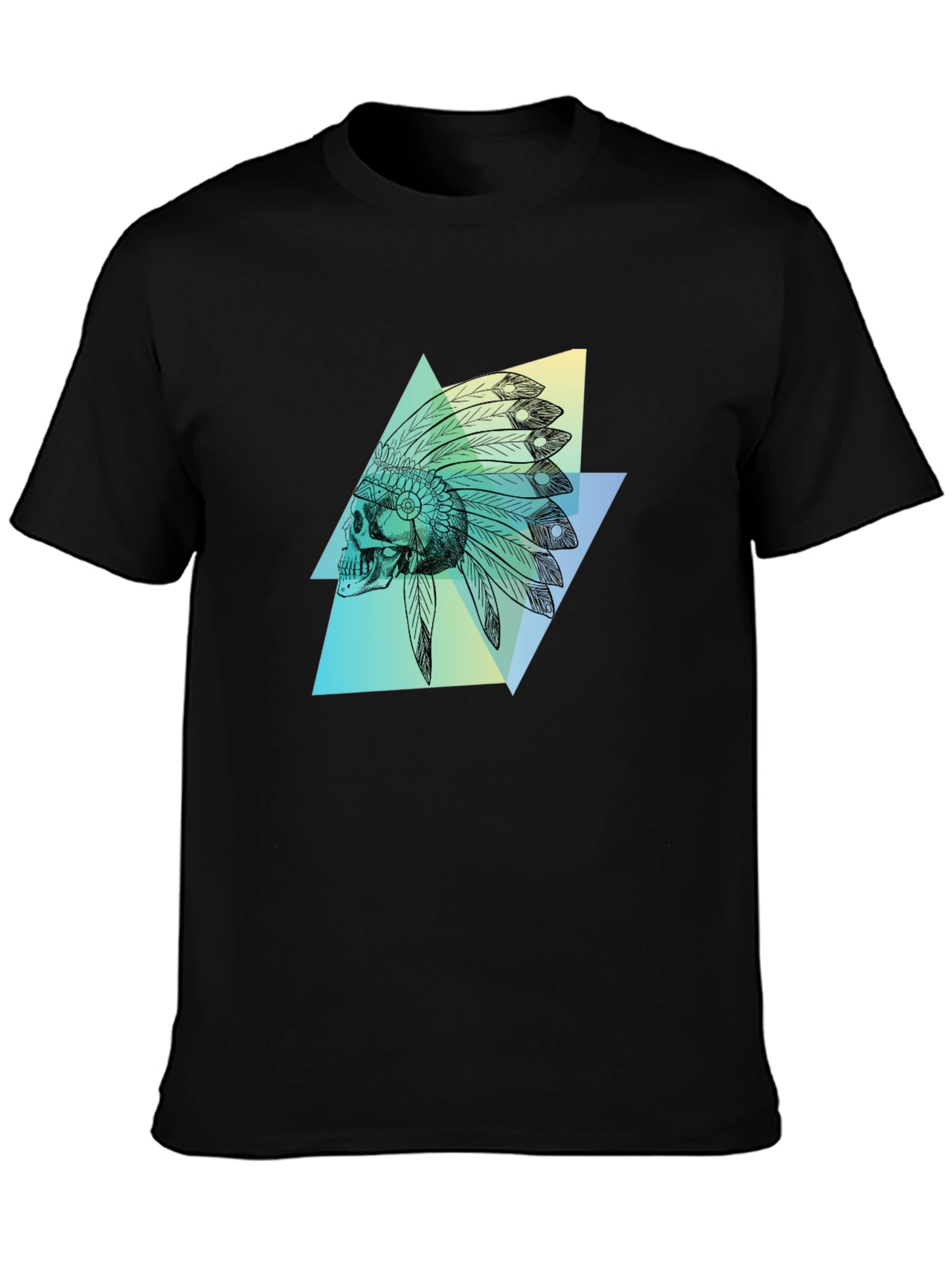 Skull Headdress Graphic Tee - Black