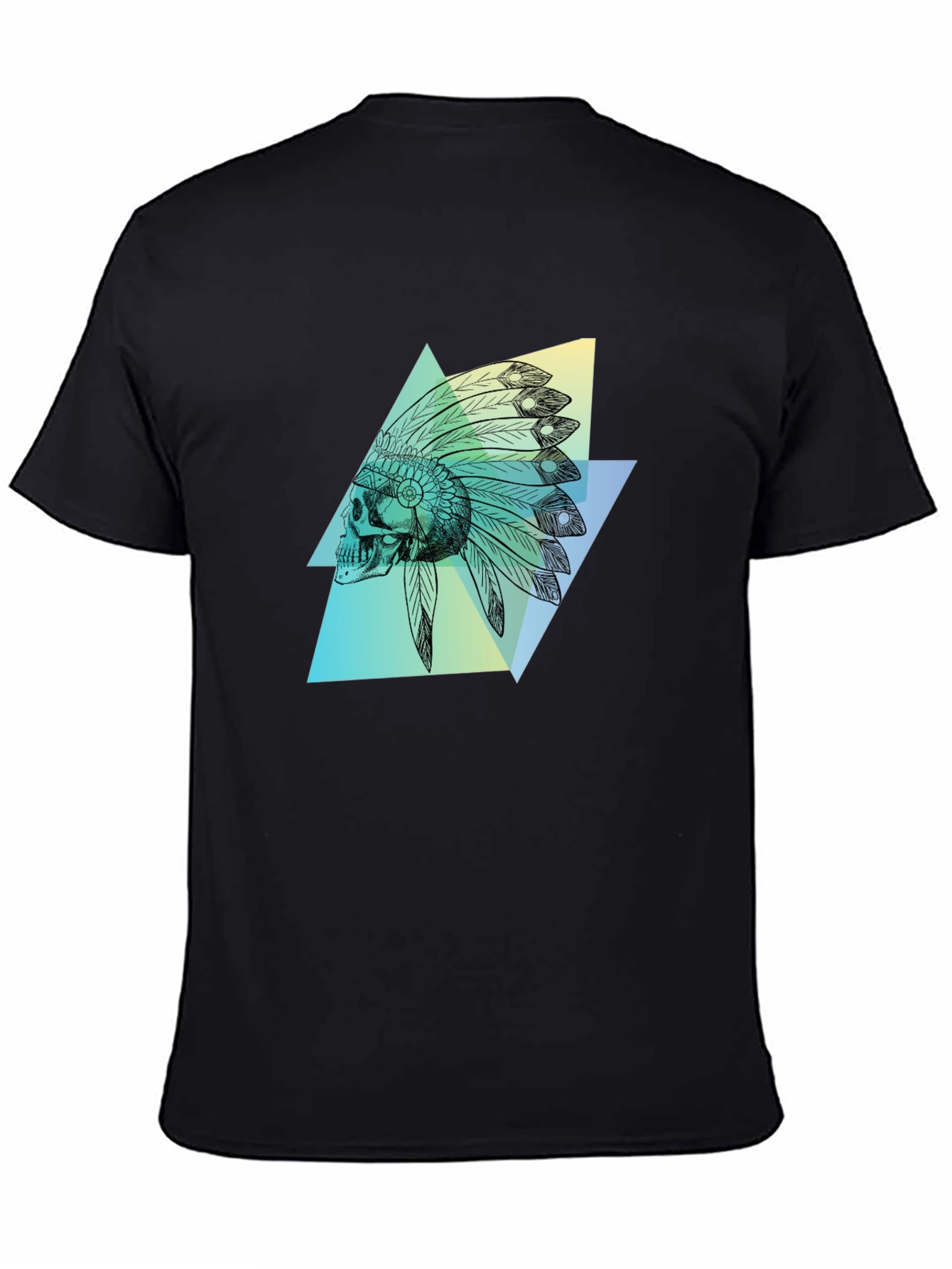 Skull Headdress Graphic Tee - Black