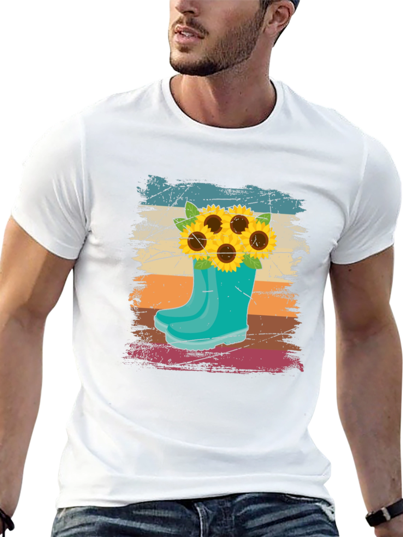 Sunflower in Boot Graphic T-Shirt