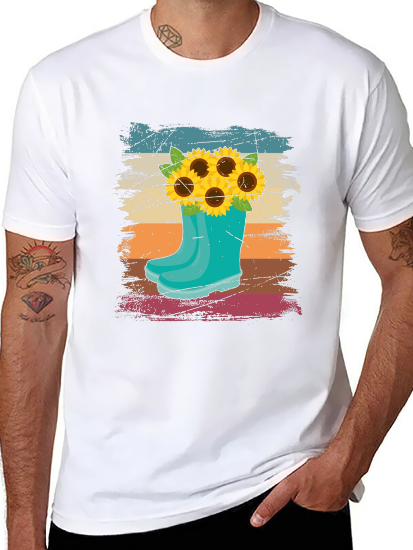 Sunflower in Boot Graphic T-Shirt