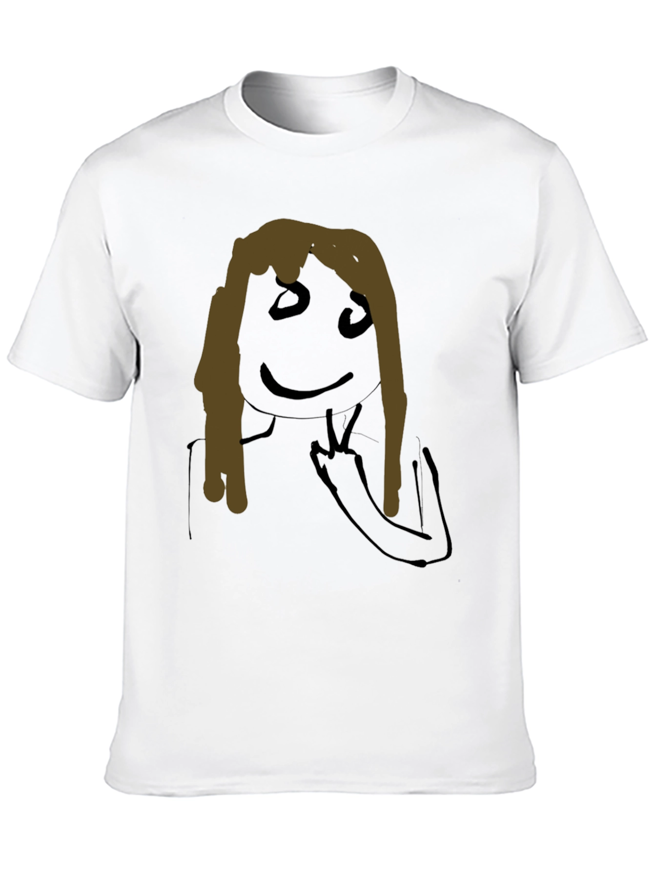 Unique Hand-Drawn Graphic Black T-Shirt