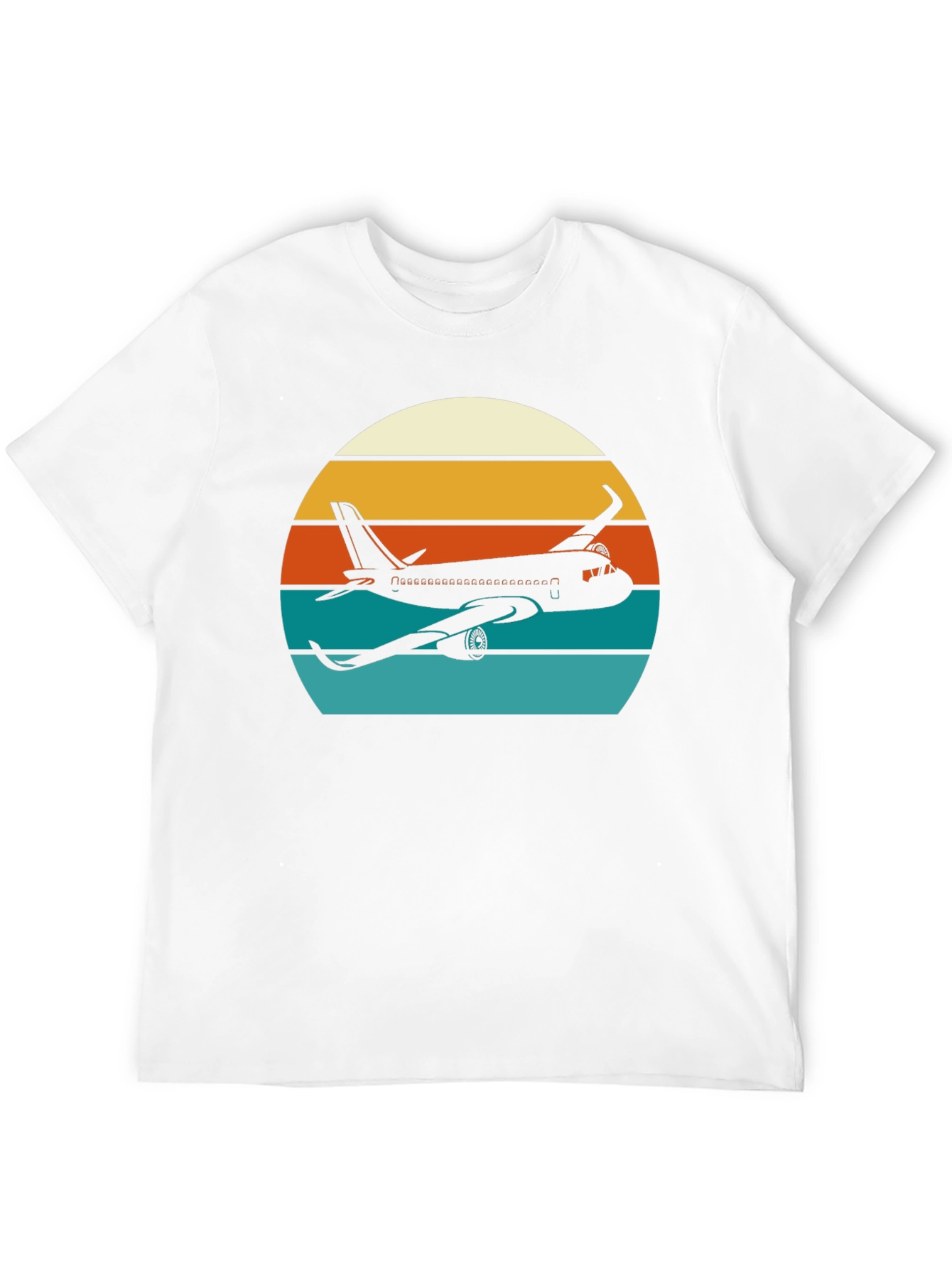 Retro Airplane Sunset Graphic Tee - Aviation Lover Shirt