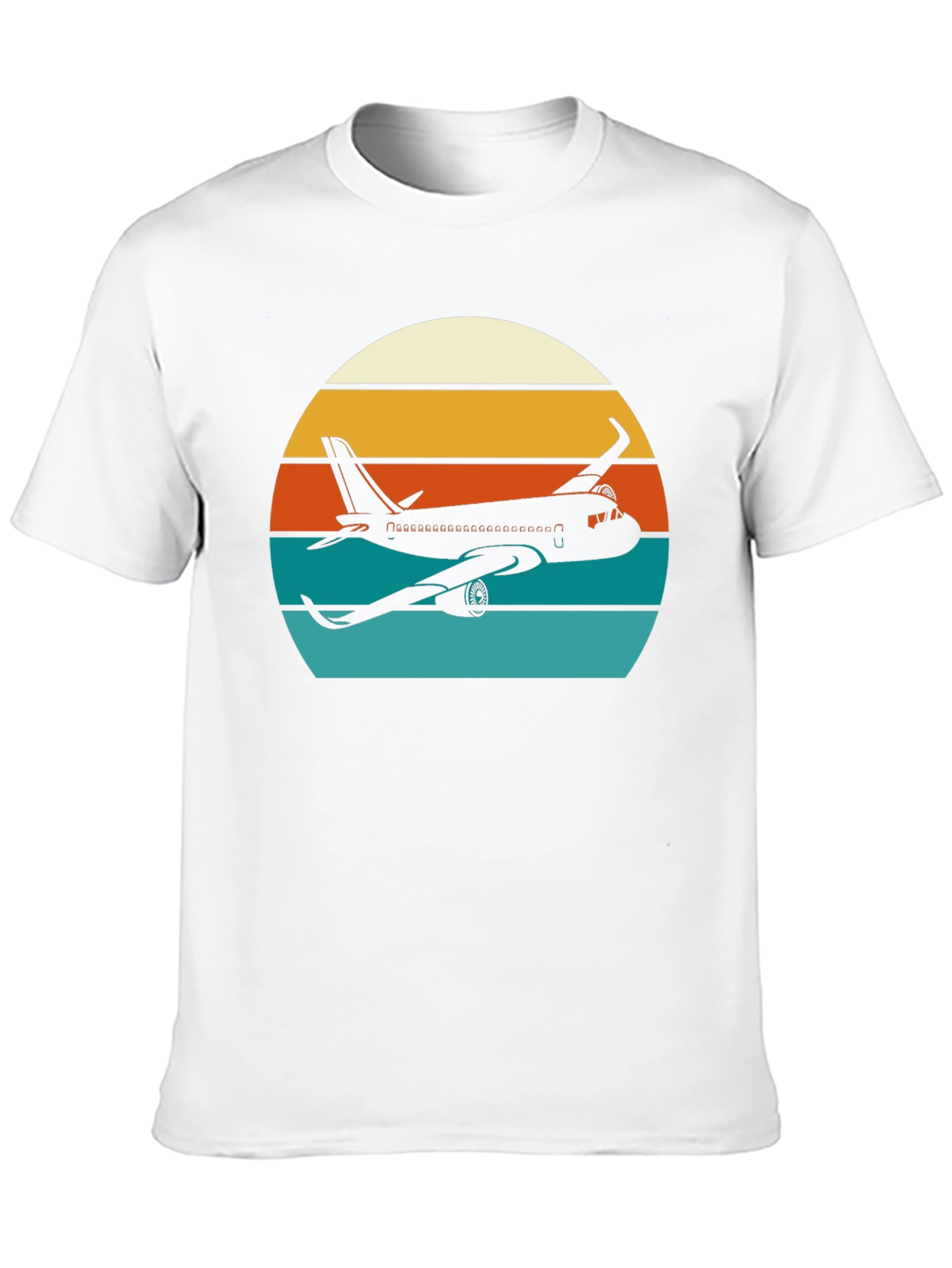 Retro Airplane Sunset Graphic Tee - Aviation Lover Shirt