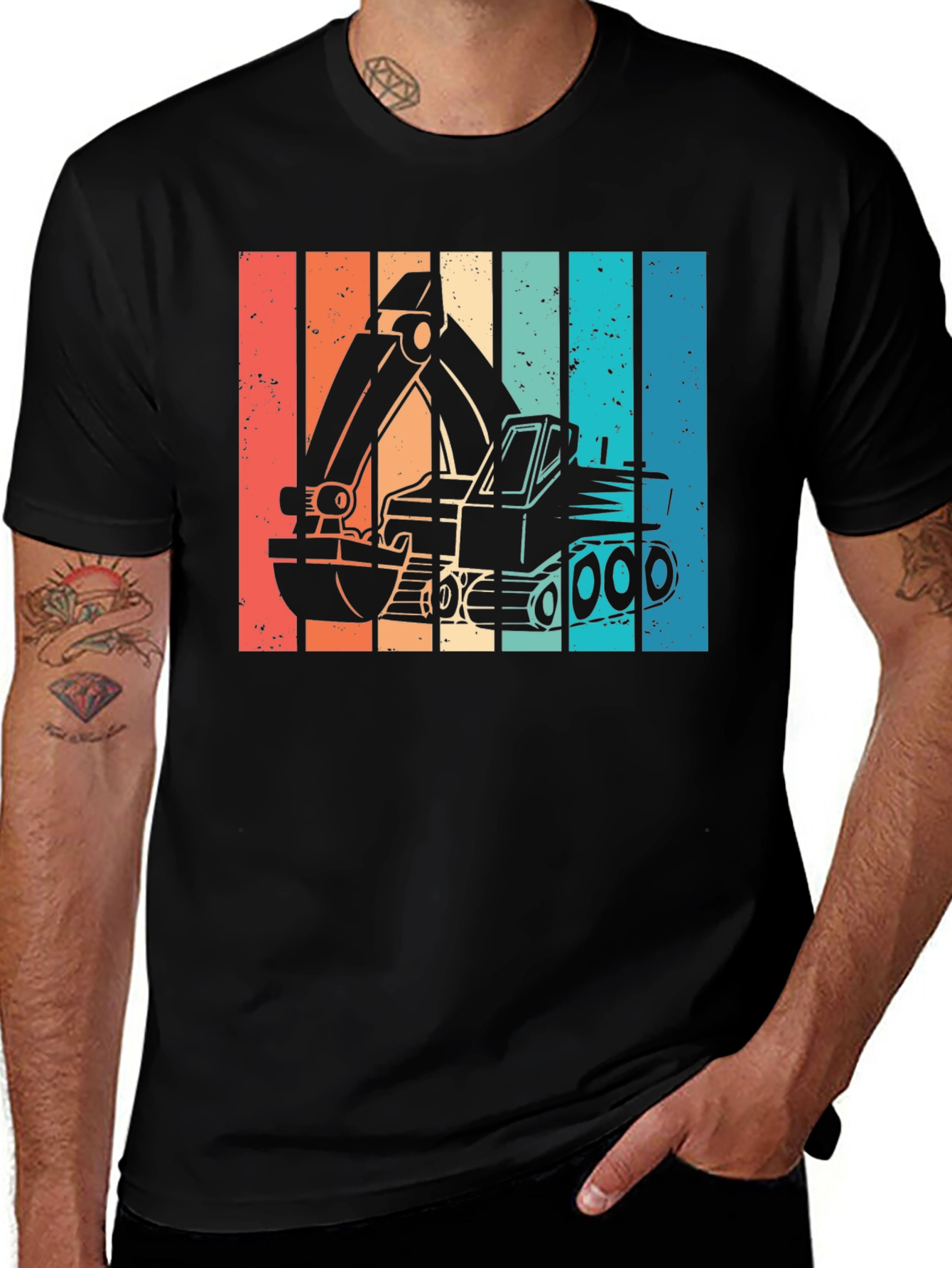 Retro Excavator Graphic T-Shirt