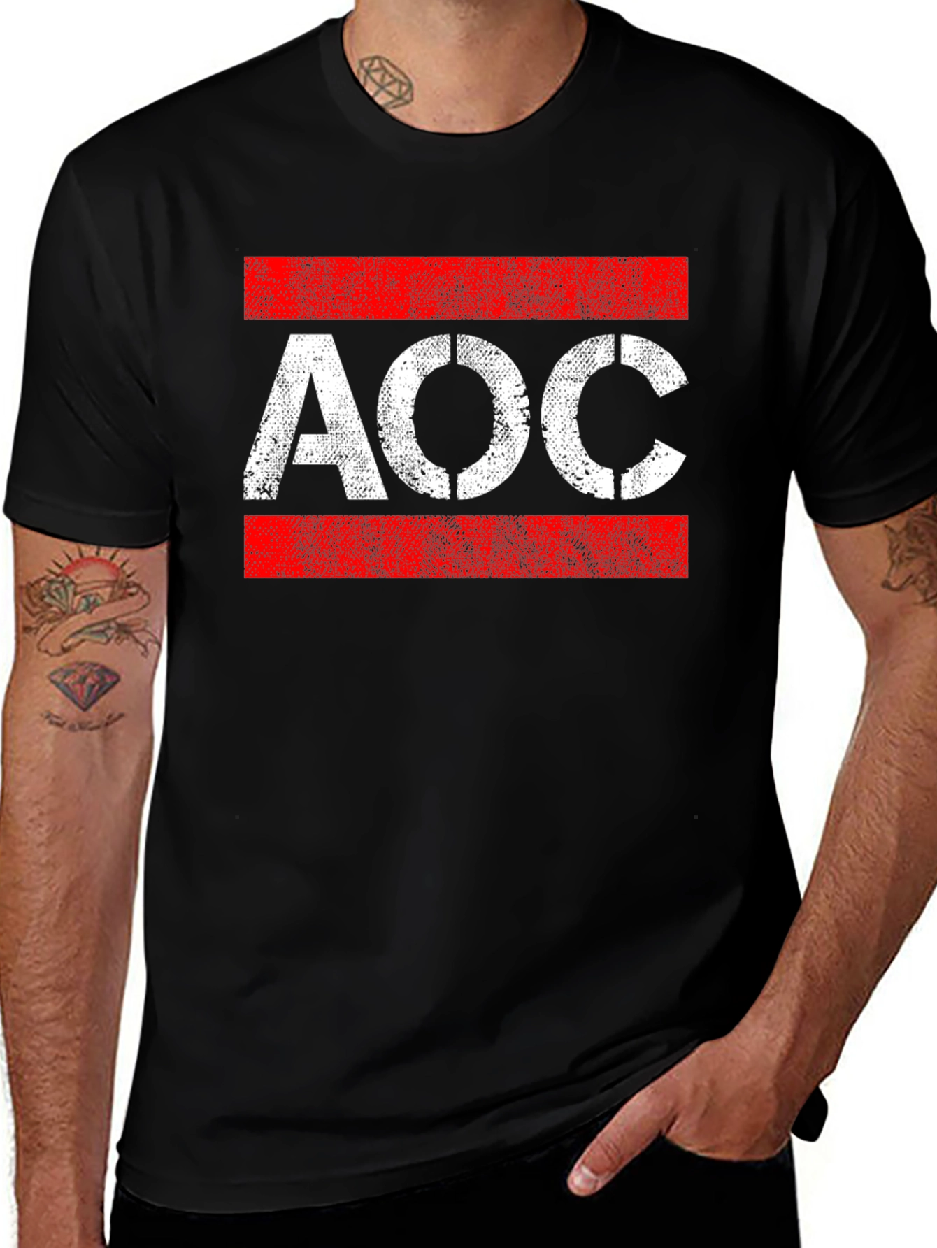AOC Stencil Style Graphic T-Shirt