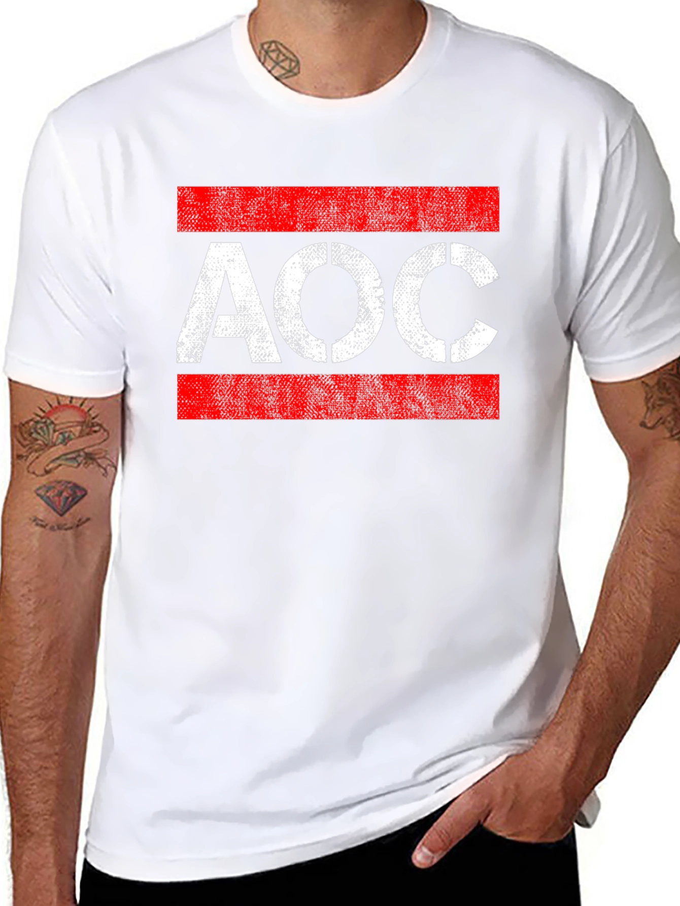 AOC Stencil Style Graphic T-Shirt
