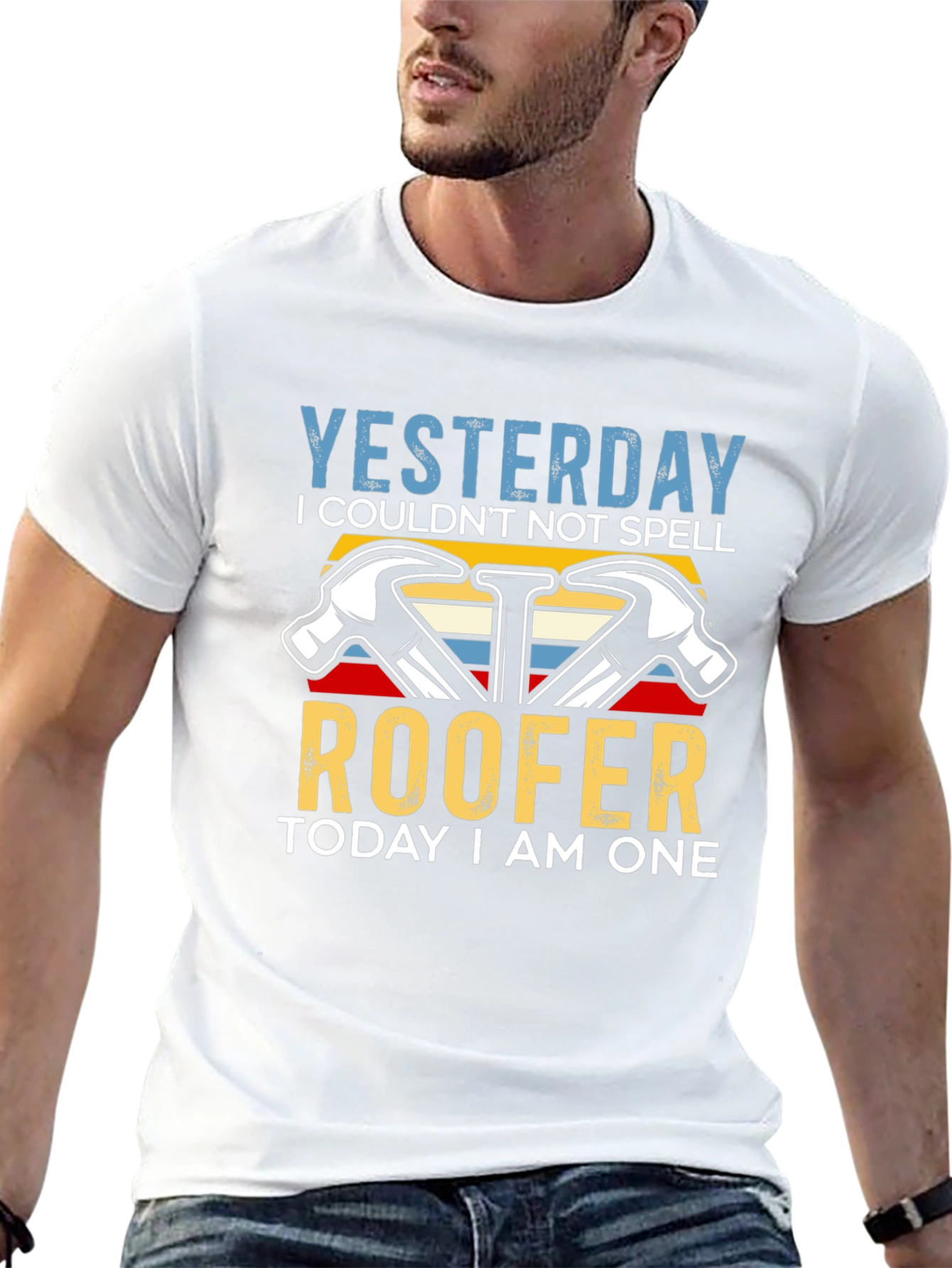 Funny Roofer T-Shirt - Yesterday I Couldnt Spell Roofer