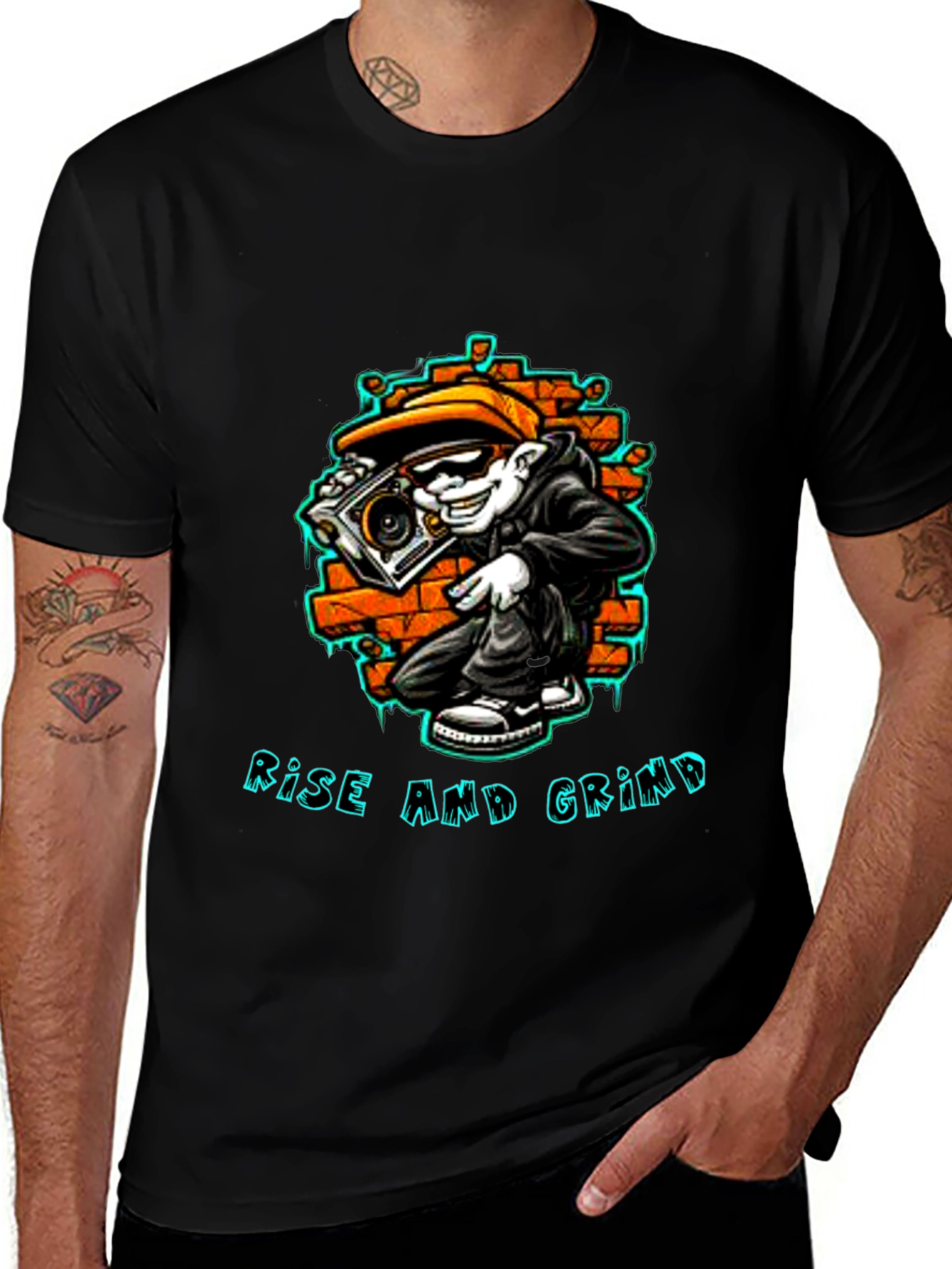 Rise and Grind Graphic Tee - Streetwear Style