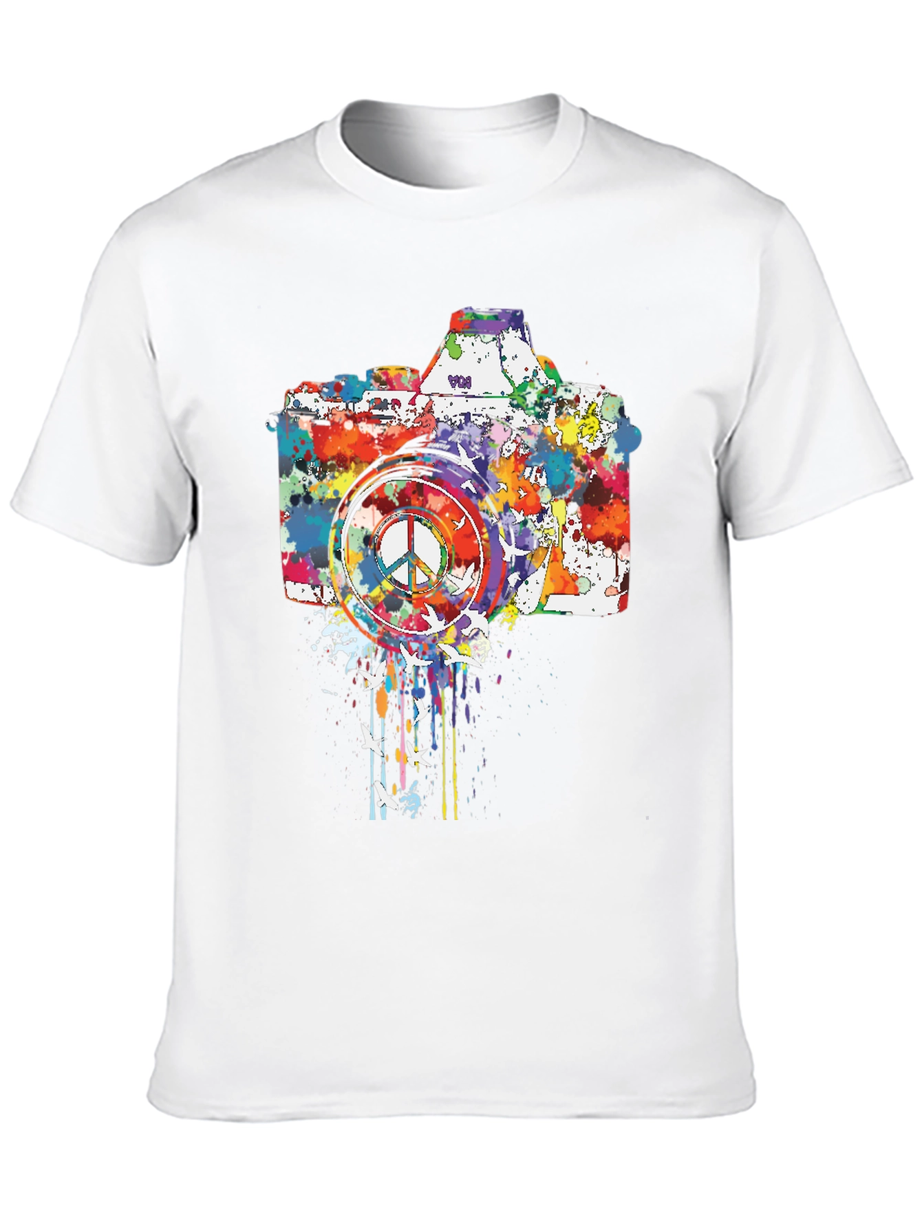 Peace Camera Graphic Tee - Artsy Design