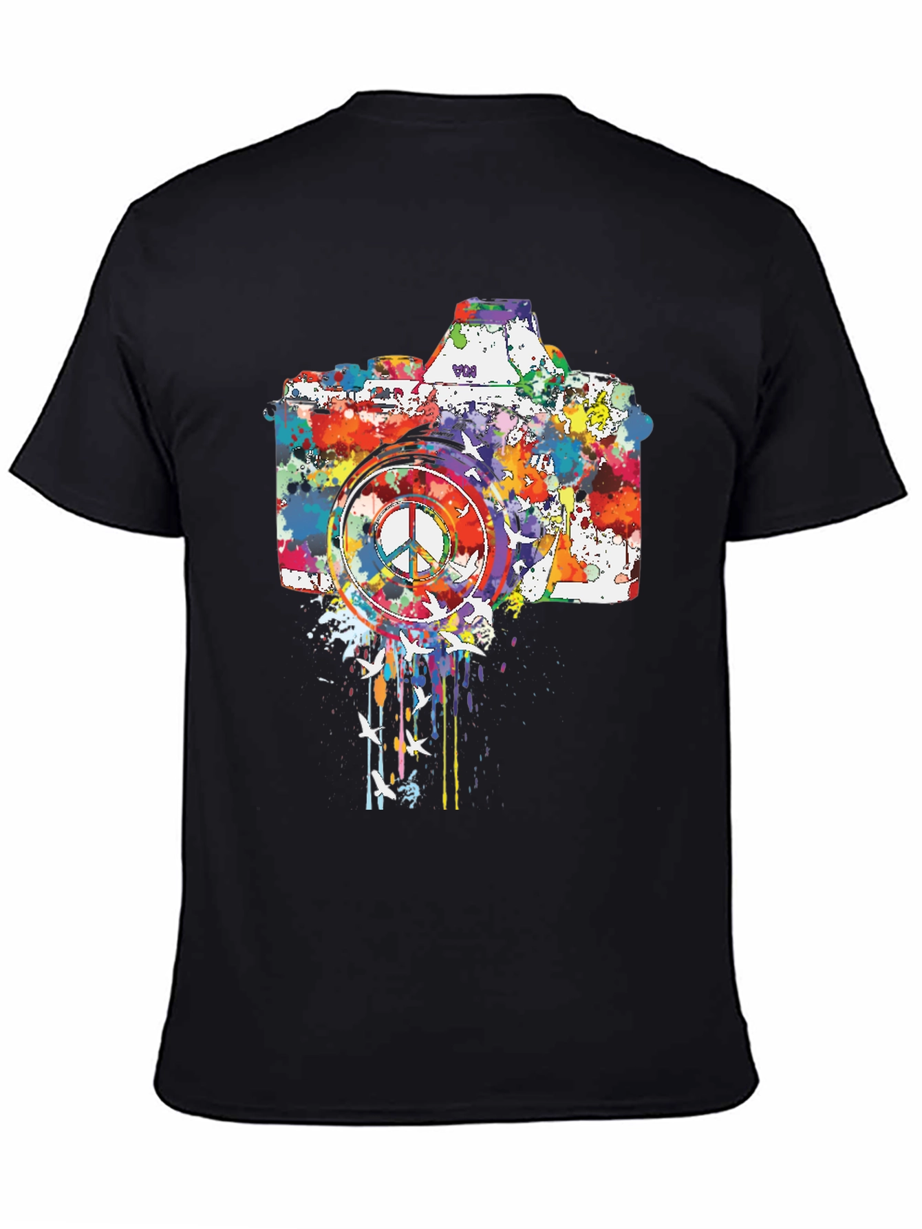 Peace Camera Graphic Tee - Artsy Design