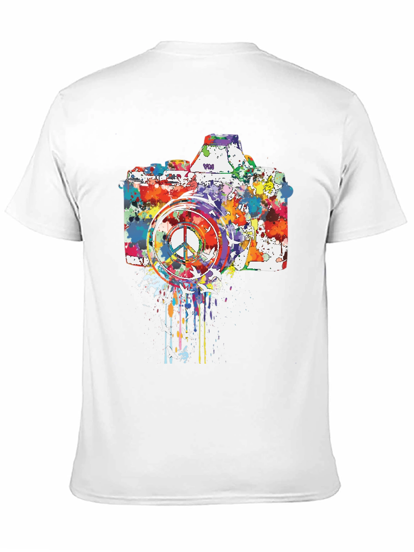 Peace Camera Graphic Tee - Artsy Design
