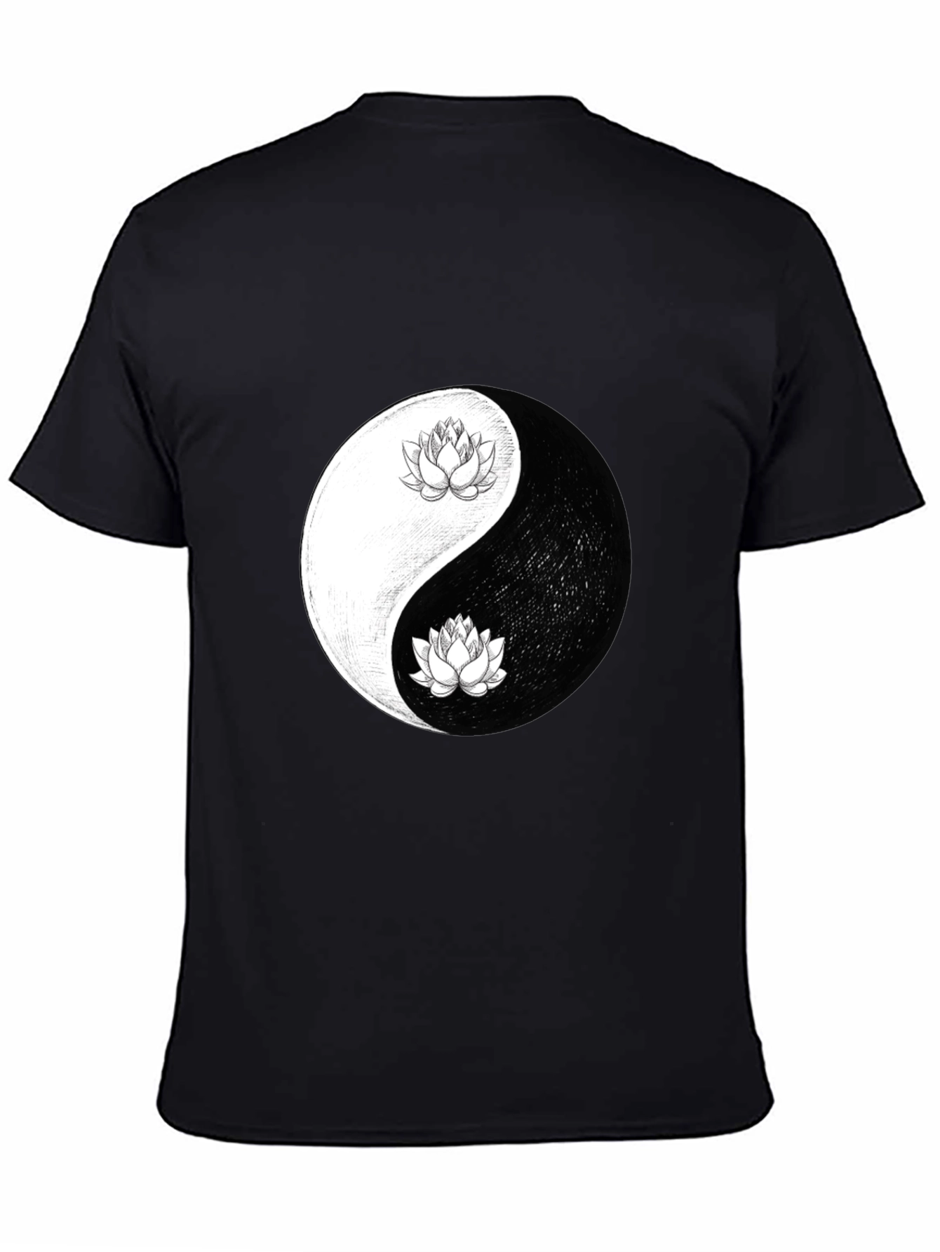 Yin Yang Lotus Graphic Tee - Mens Comfort