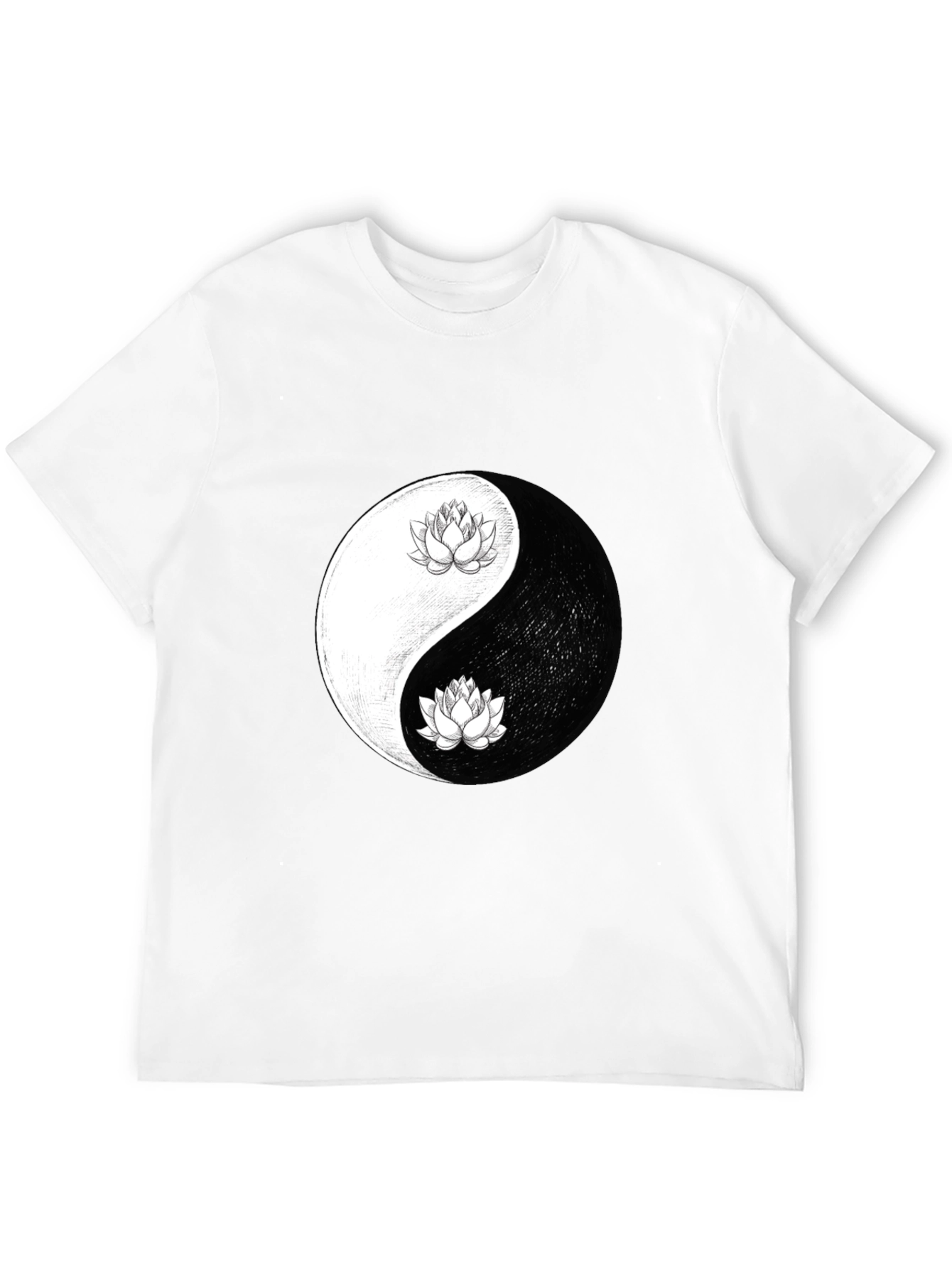 Yin Yang Lotus Graphic Tee - Mens Comfort