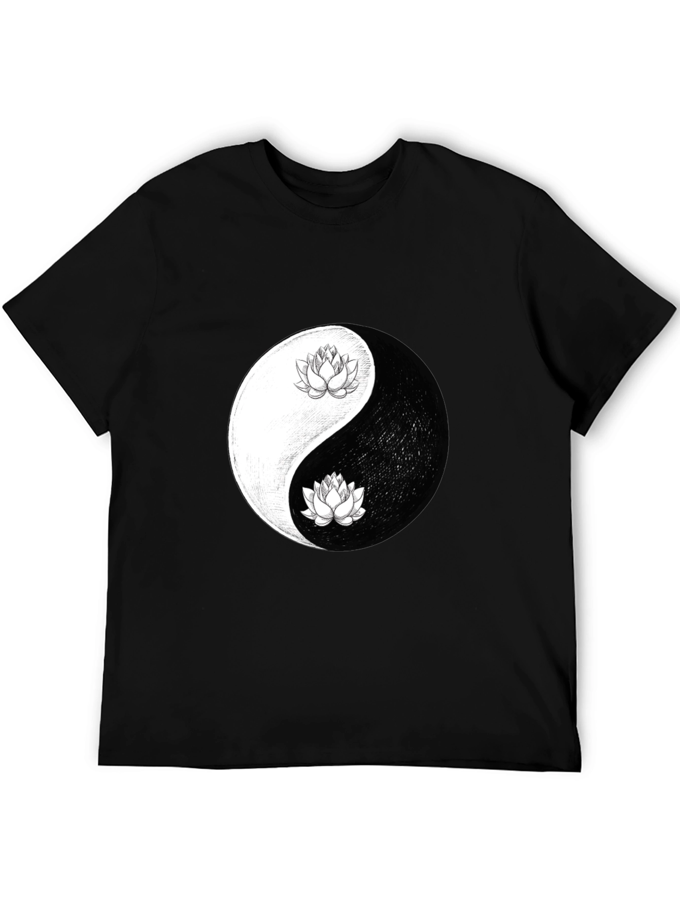 Yin Yang Lotus Graphic Tee - Mens Comfort