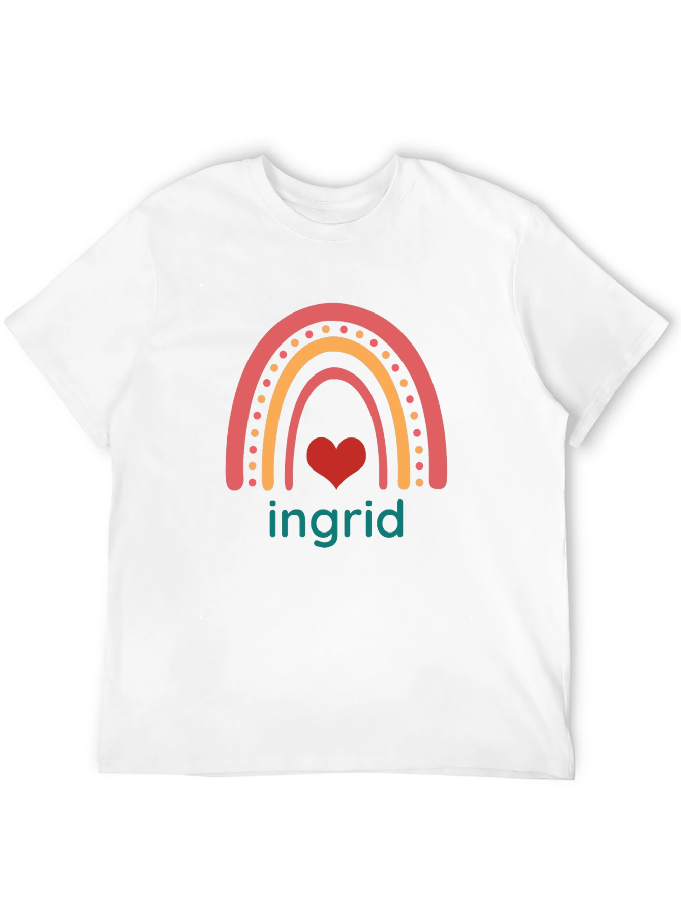Rainbow Ingrid Heart Tee - Cute Graphic T-Shirt