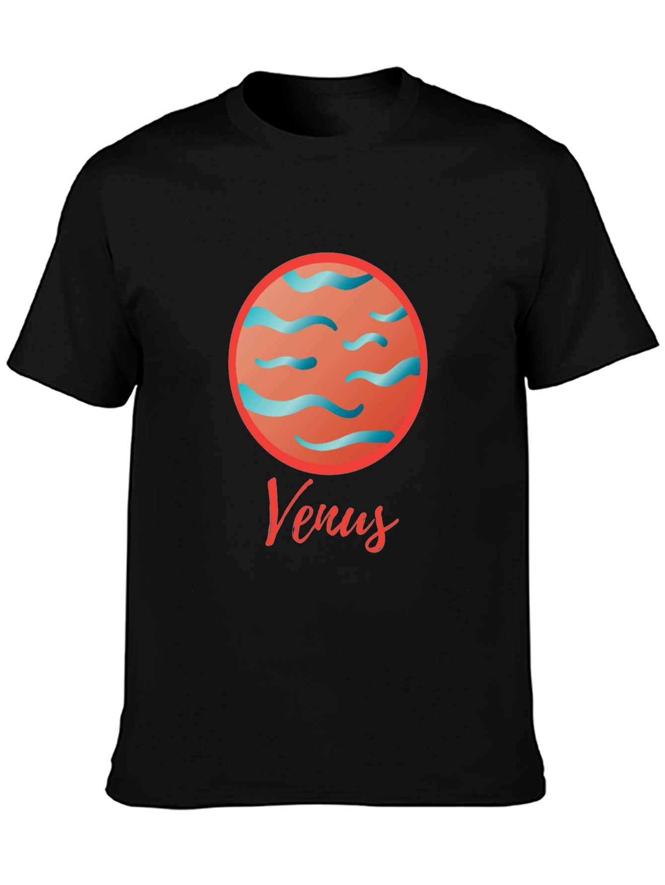 Venus Planet T-Shirt - Black Cotton Graphic Tee