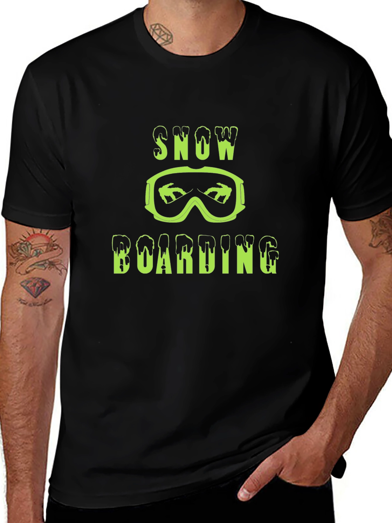 Snowboarding Graphic Tee - Black