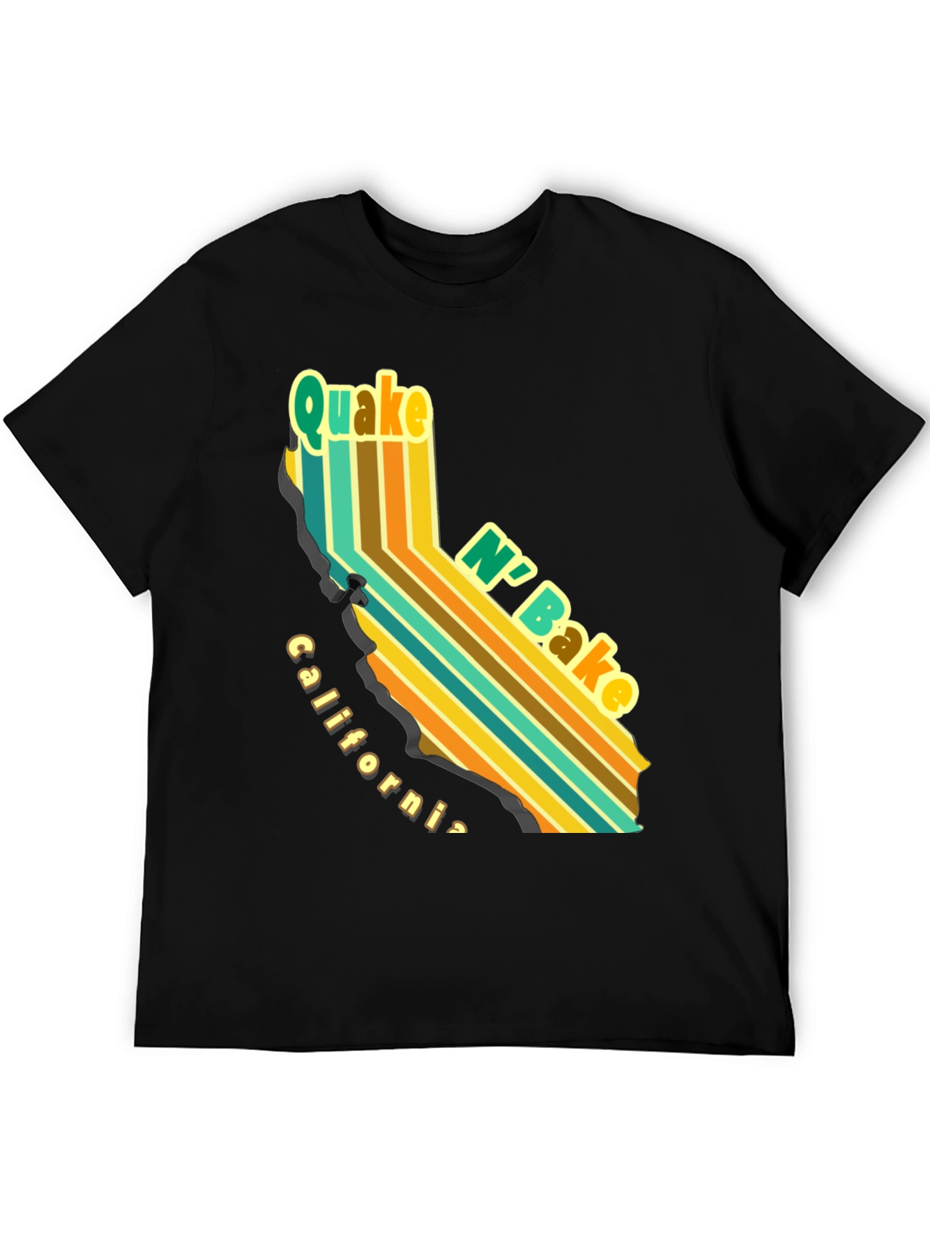 Quake N Bake California T-Shirt - Retro Style