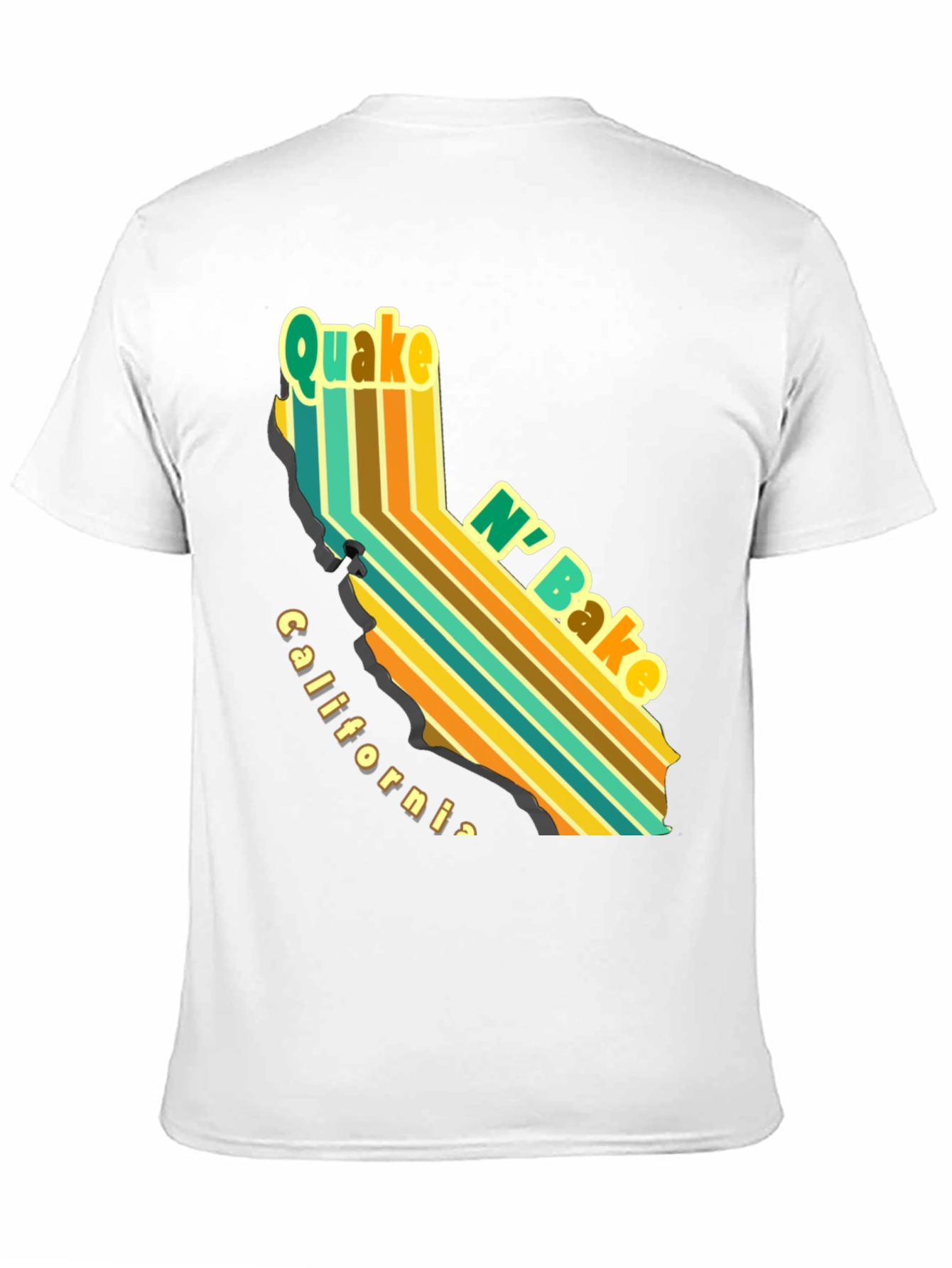Quake N Bake California T-Shirt - Retro Style