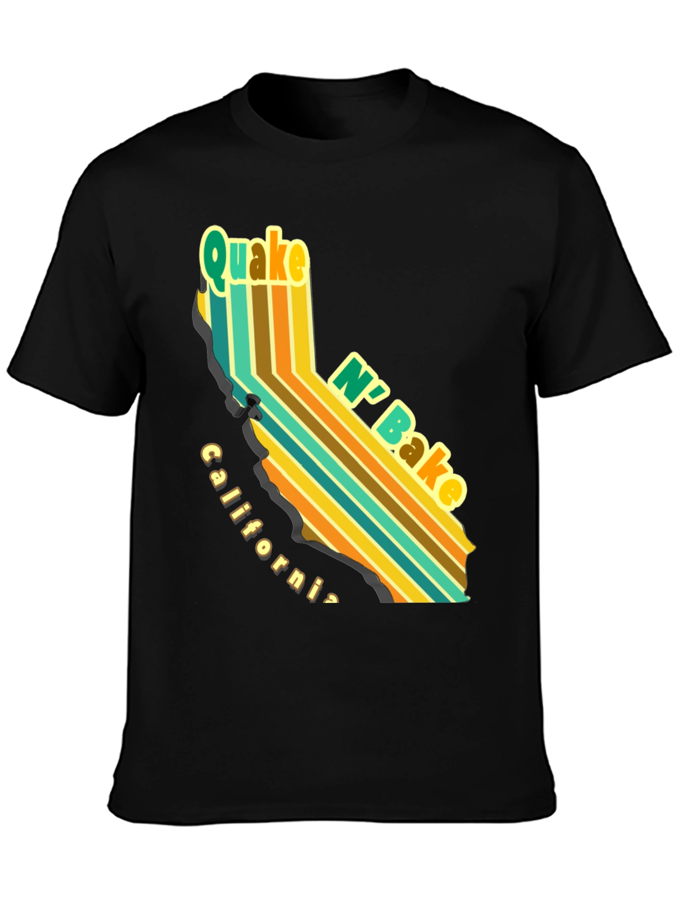 Quake N Bake California T-Shirt - Retro Style