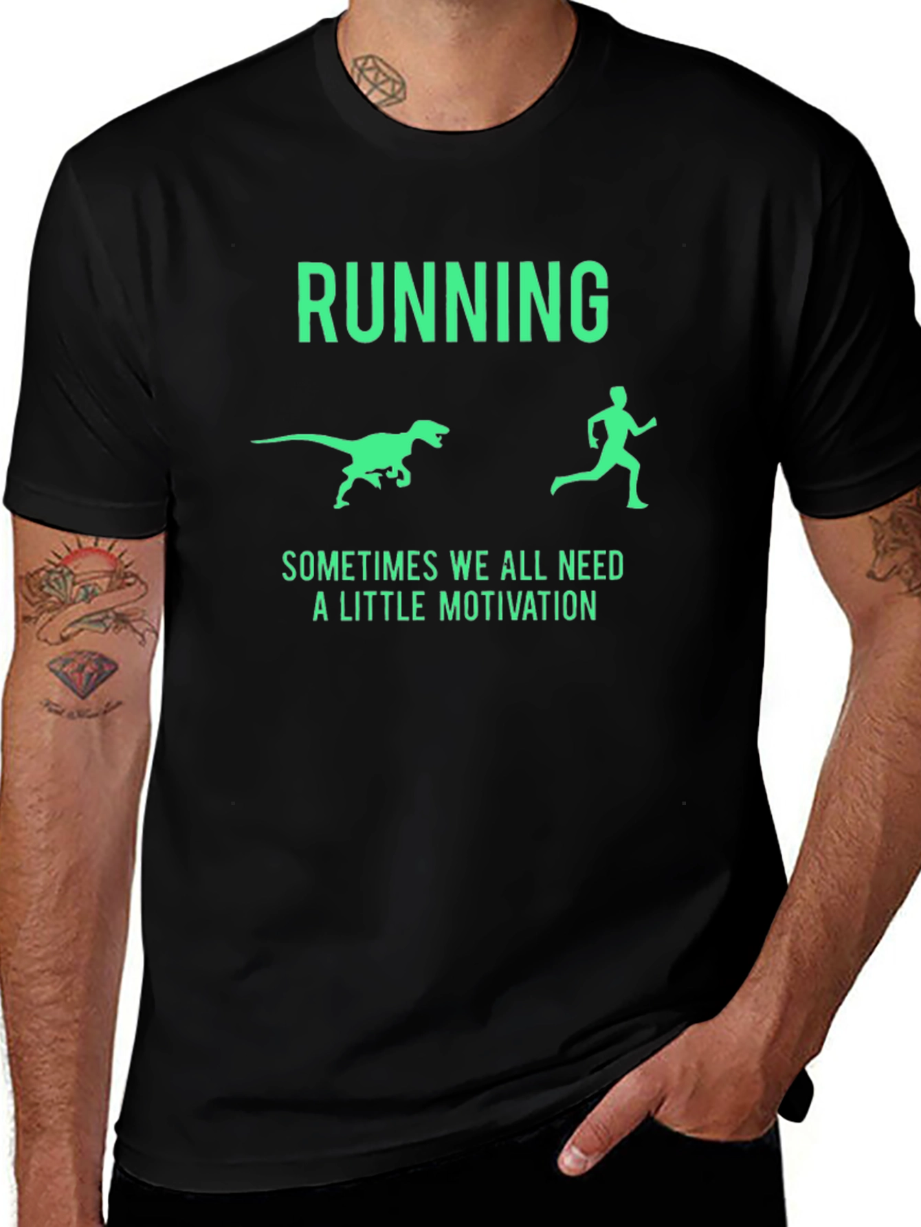 Running Dinosaur Motivation Graphic Tee