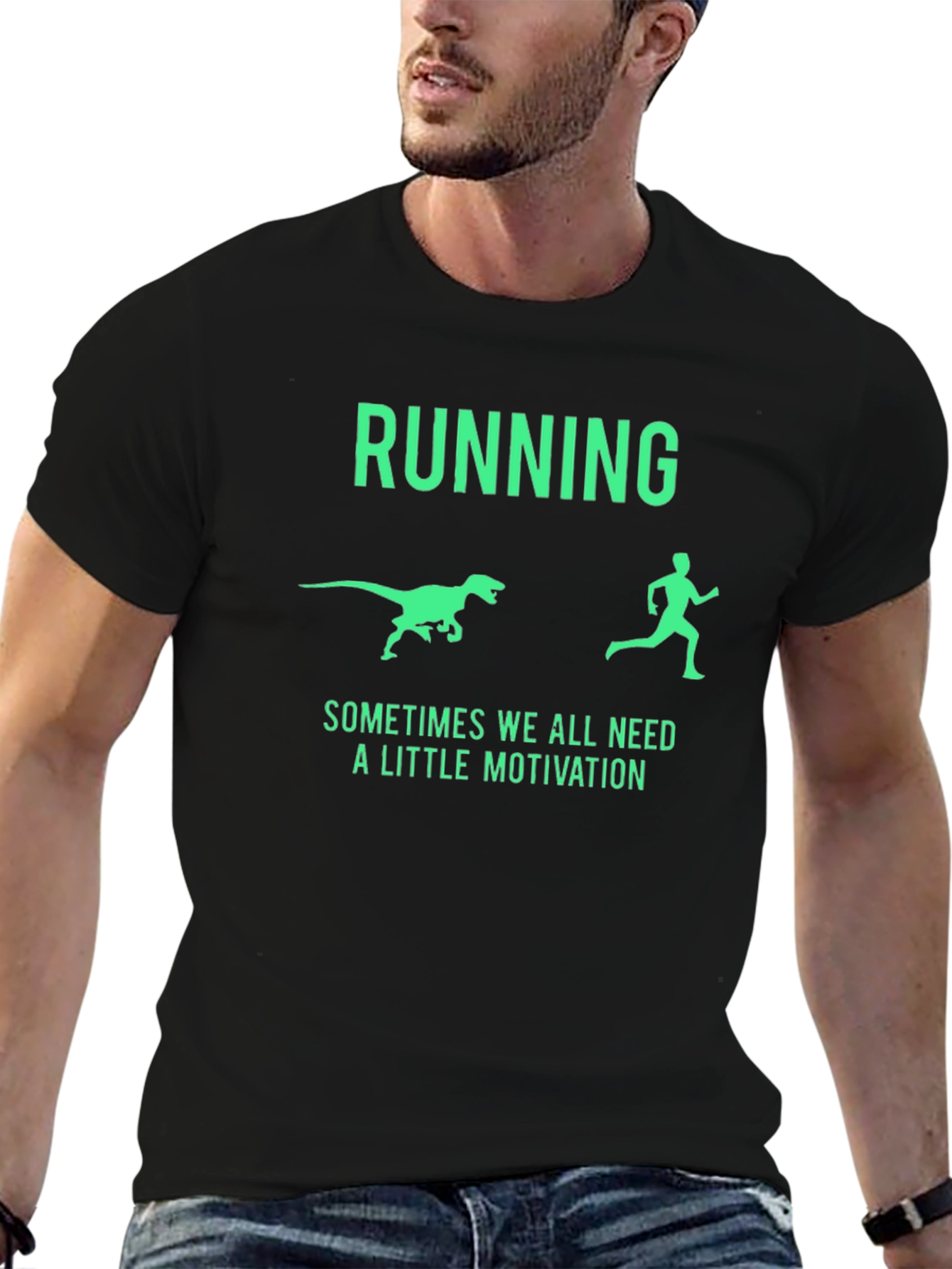 Running Dinosaur Motivation Graphic Tee