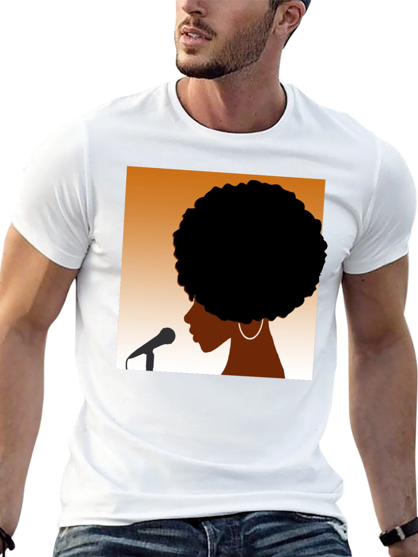 Afro Silhouette Graphic Black T-Shirt