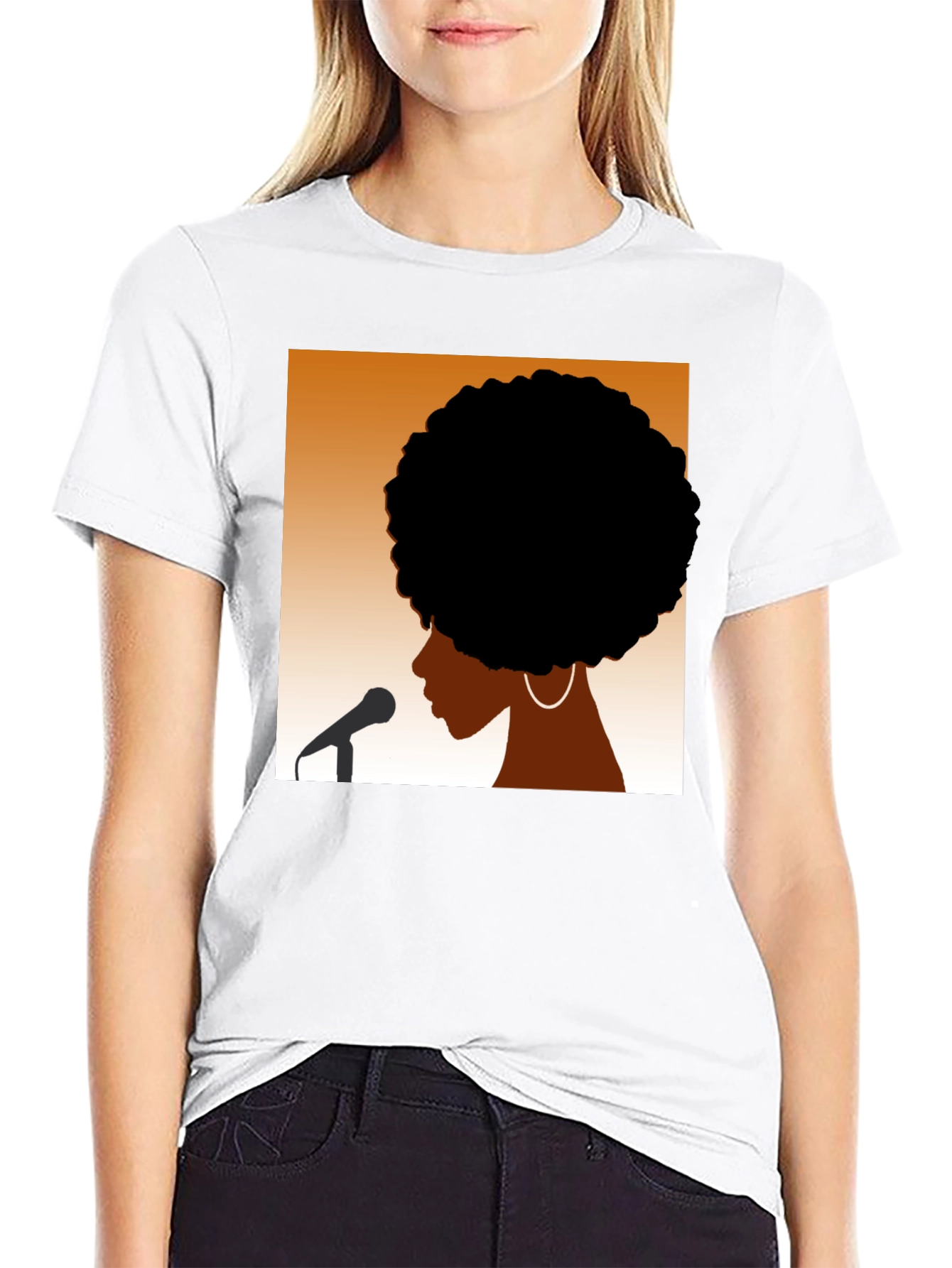 Afro Silhouette Graphic Black T-Shirt