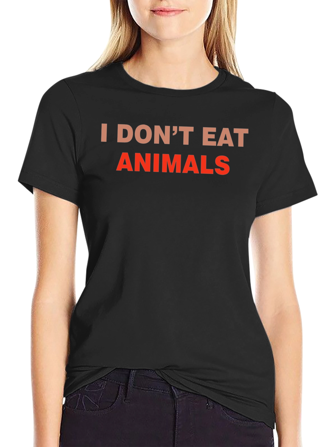 Vegan Tee: I Dont Eat Animals - Black