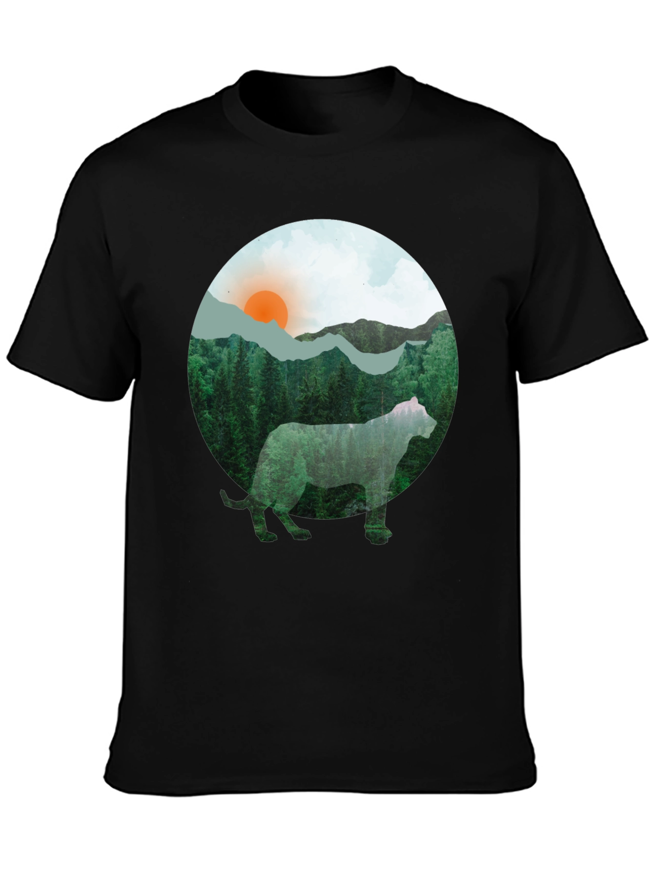 Nature Cat Graphic Tee - Black