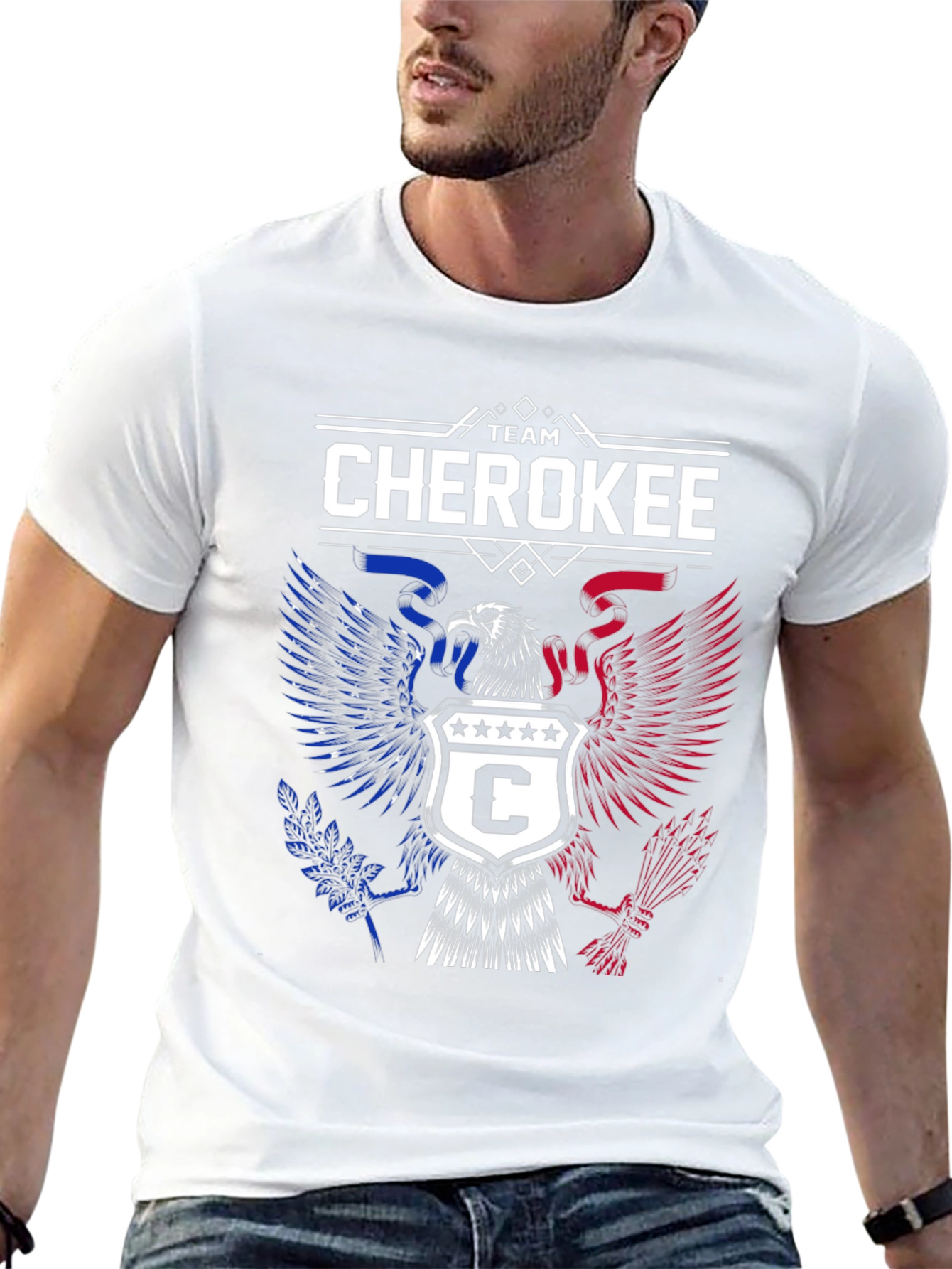 Team Cherokee T-Shirt Eagle Patriotic Design